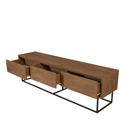 Móvel de TV "Zurich" – Nogueira e Preto - 180x40x50 cm – Design Moderno - A minha loja