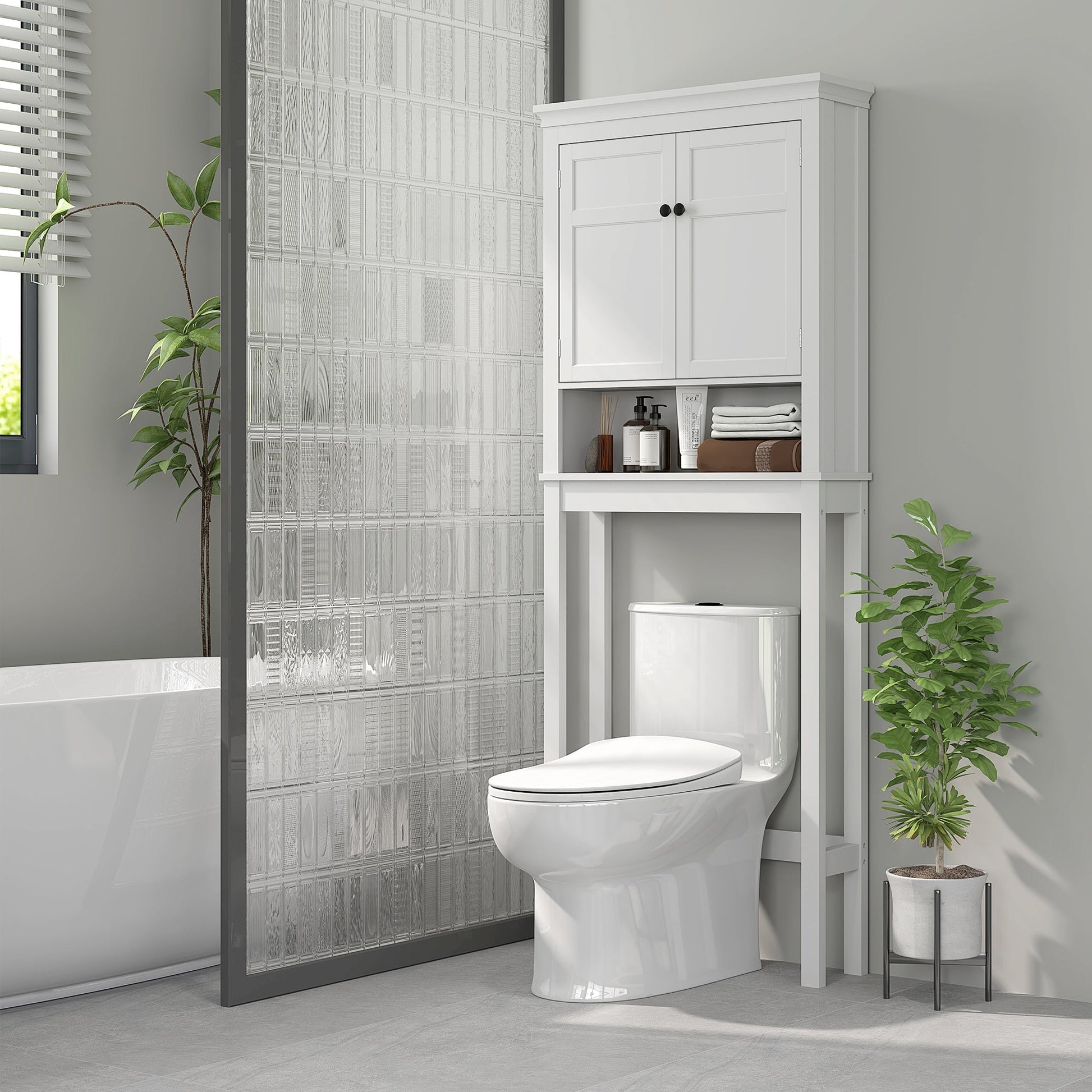 Móvel sobre Sanita Armário para Máquina de Lavar Roupa com 2 Portas Compartimento e Prateleira Ajustável Móvel para Casa de Banho 70x20x175 cm Branco - A minha loja