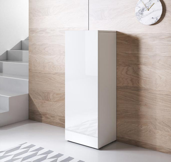Armário Alto Arreigada – 40x128 cm – Branco com Pés – Suspenso ou de Chão