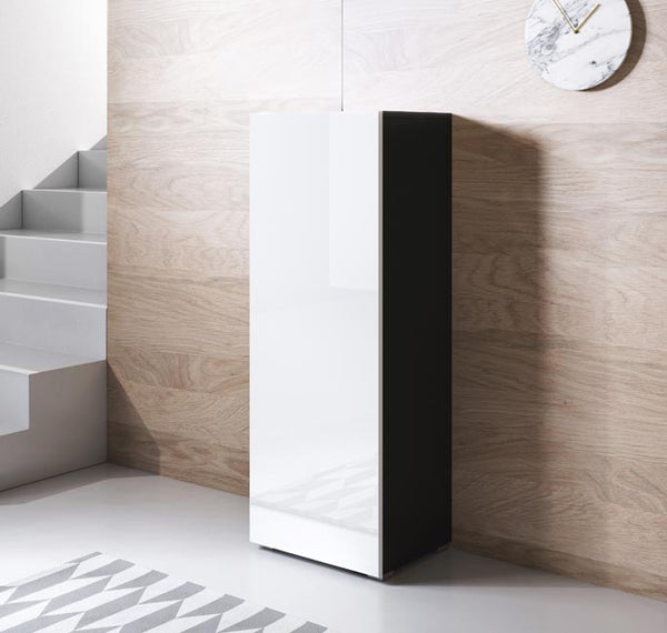 Armário Alto Murcia – 40x128 cm – Preto e Branco