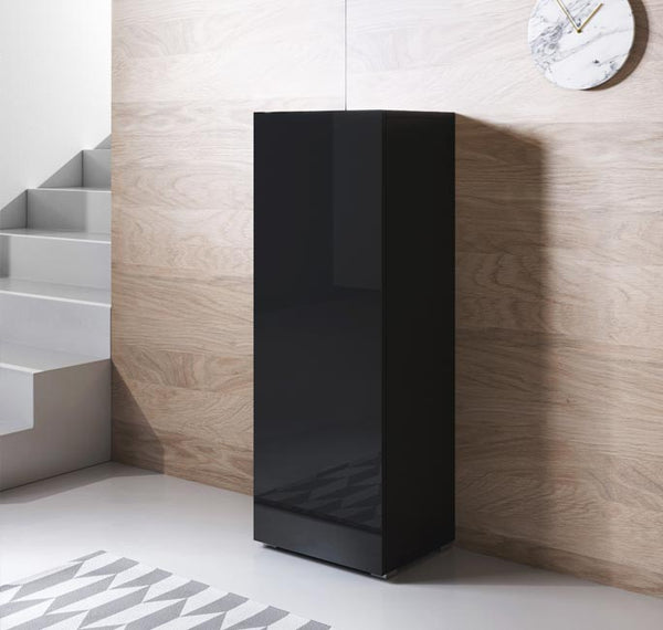 Armário Alto Penalva – 40x128 cm – Preto com Pés – Design Moderno