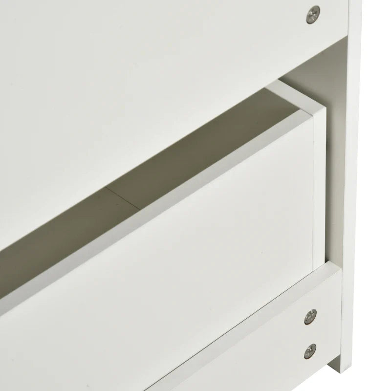 Estante de Madeira para Brinquedos com 3 Compartimentos 2 Cubos e Gaveta Móvel com 4 Rodas Estante para Livros Infantil para Dormitório Infantil Sala de Jogos 60x29,9x90cm Branco