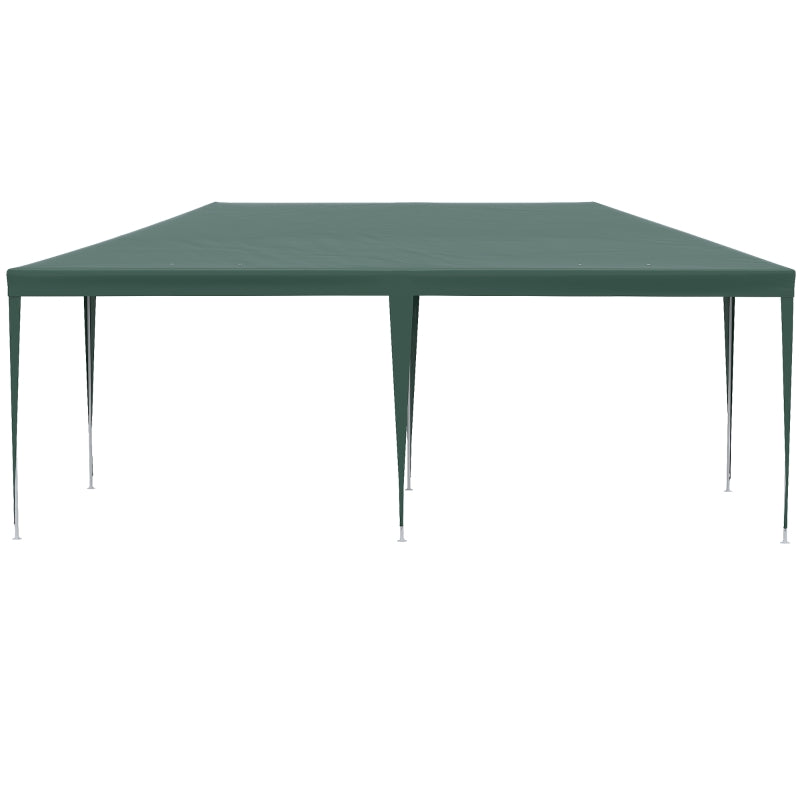 Tenda para Festas 585x295x255 cm com 4 Paredes Laterais e 2 Janelas Pérgola de Exterior com Estrutura de Aço para Festas Eventos Casamentos Verde
