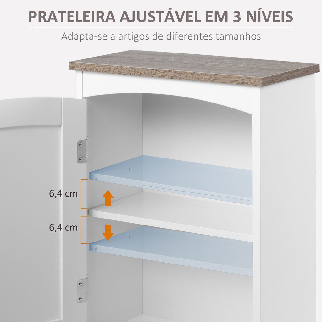 Armário de Parede para Casa de Banho Móvel Suspenso de Casa de Banho com Porta e Prateleiras Ajustáveis Armário de Parede para Cozinha Sala de Estar Estilo Moderno 41x18,5x52cm Branco
