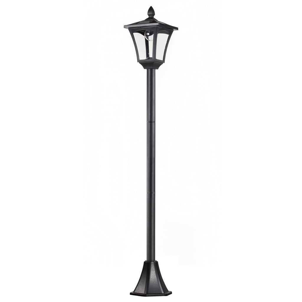 Candeeiro Solar de Jardim – 18x18x160 cm – Preto – Estrutura em Aço Inoxidável – IP44 – Iluminação Automática
