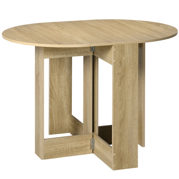 Mesa de Sala de Jantar Dobrável com 2 Laterais Mesa Auxiliar de Madeira para Cozinha Sala de Estar 104x76x73,7 cm Madeira