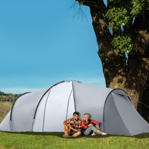 Tenda de Campismo Familiar – Tivoli – 4 a 6 Pessoas – 590x245x193 cm – Cinza – Impermeável e Anti-UV