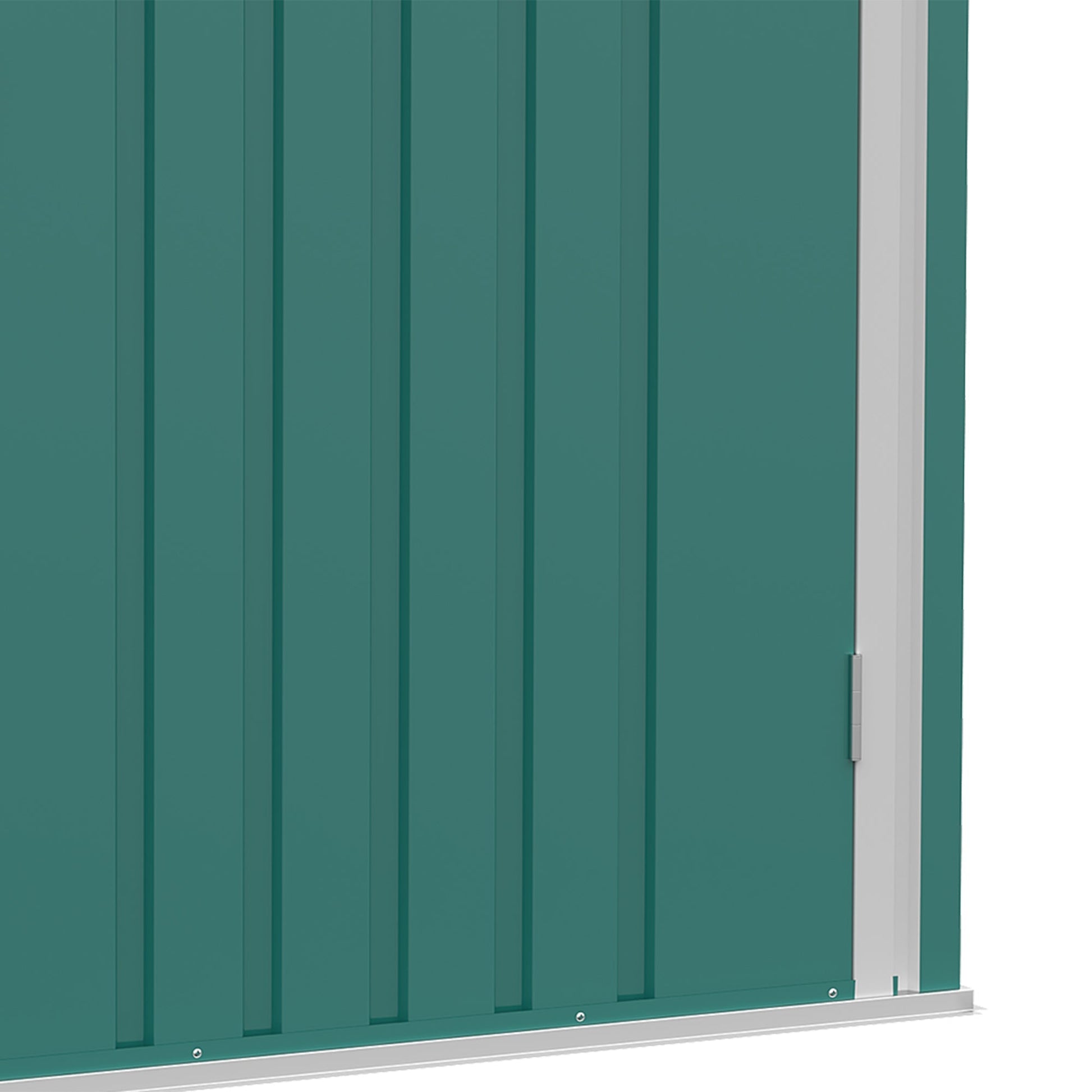 Outsunny Abrigo de Jardim 0,92 m² 100x103x160cm Abrigo Exterior de Aço Galvanizado com Porta Fechadura e Teto Inclinado para Armazenamento de Ferramentas Verde - A minha loja