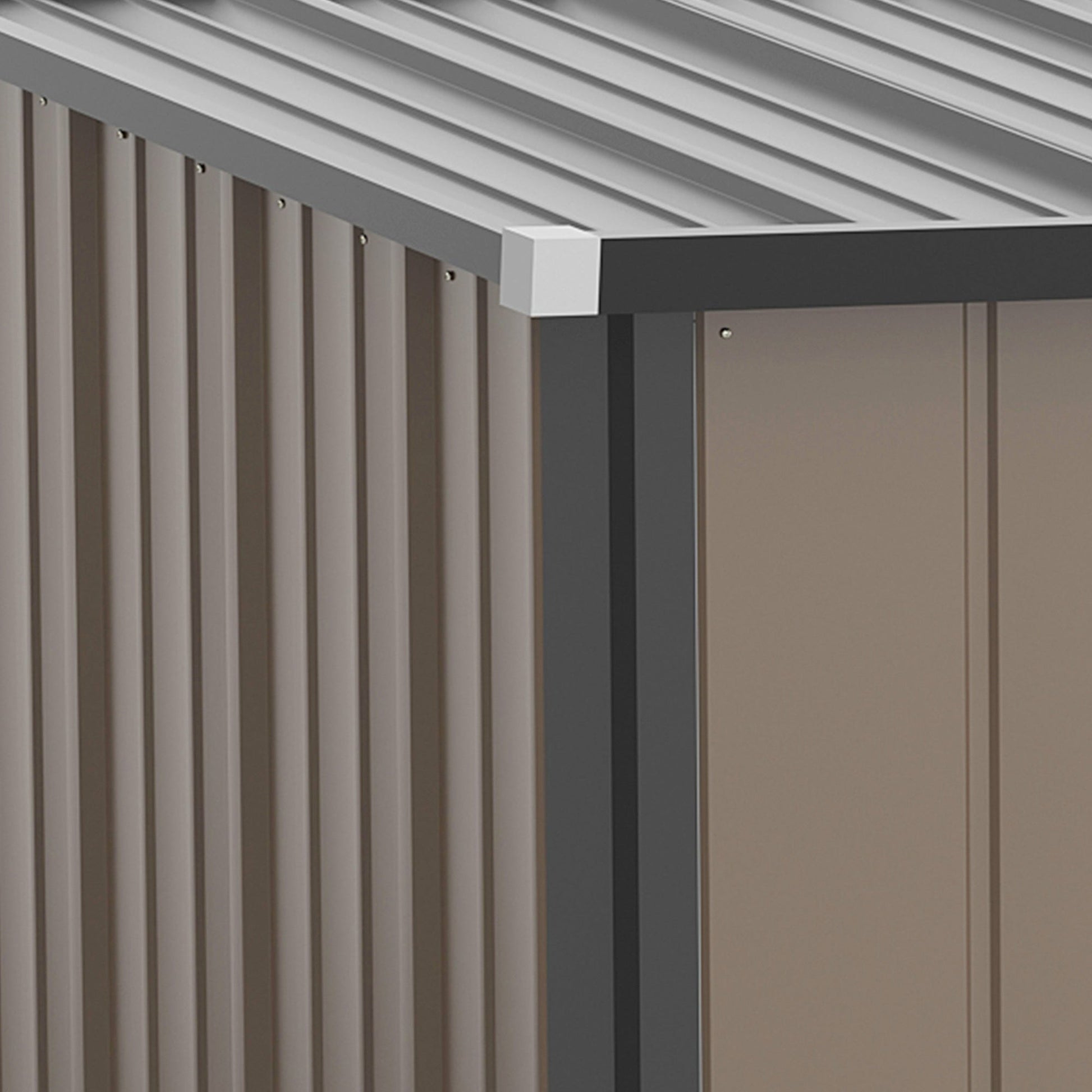 Outsunny Abrigo de Jardim 1,34m² 161,5x94,5x196cm Abrigo de Exterior de Aço Galvanizado com Porta e Fechadura para Armazenamento de Ferramentas Marrom - A minha loja