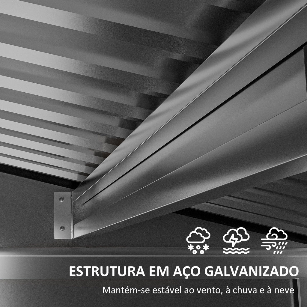 Outsunny Abrigo de Jardim 190x132x187 cm Abrigo de Ferramentas com 2 Janelas de Ventilação e Porta com Fechadura para Pátio Terraço Carvalho - A minha loja