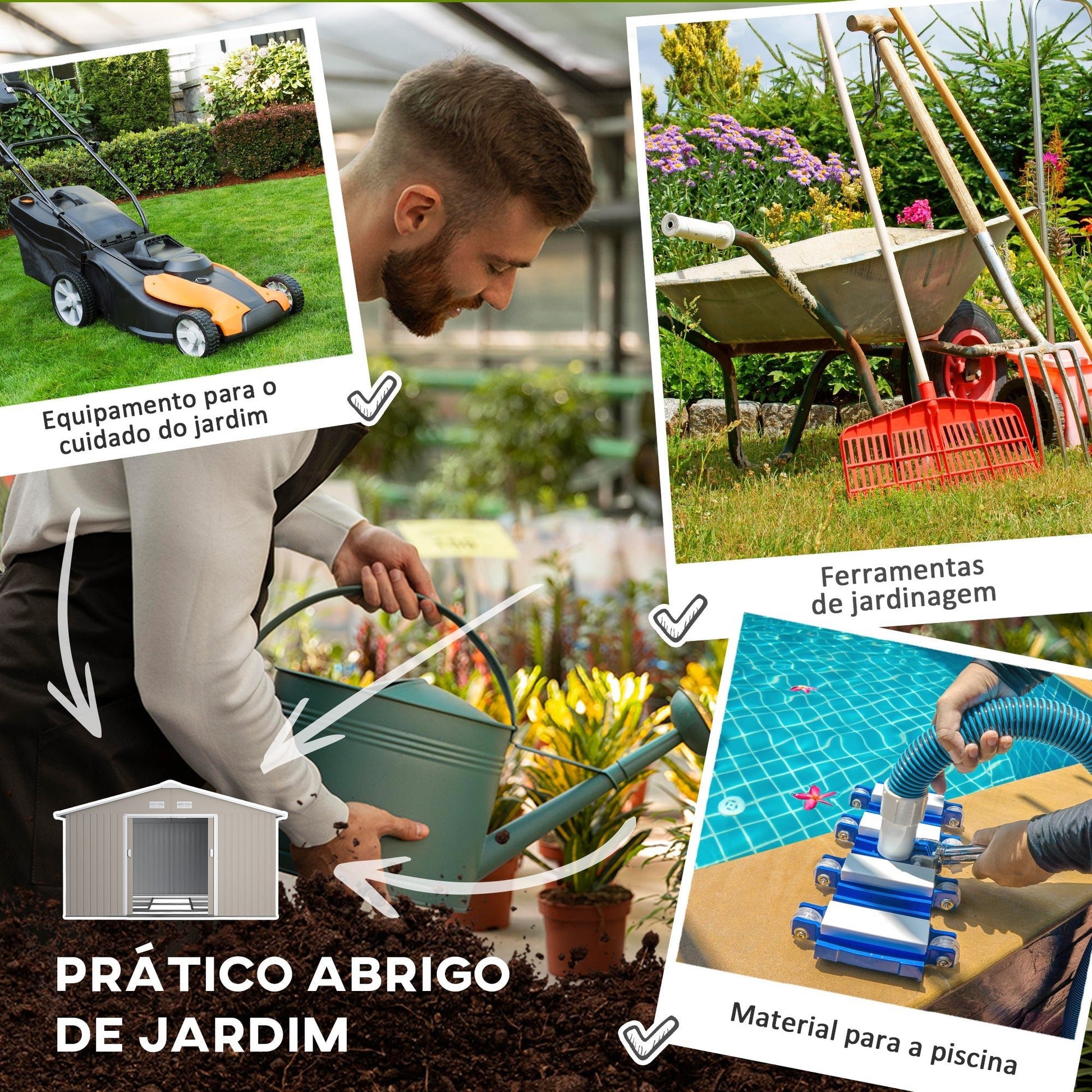 Outsunny Abrigo de Jardim 340x386x200 cm 13,1 m² Abrigo de Exterior de Aço para Armazenamento de Ferramentas com Portas de Correr e Ventilações Cinza Claro - A minha loja