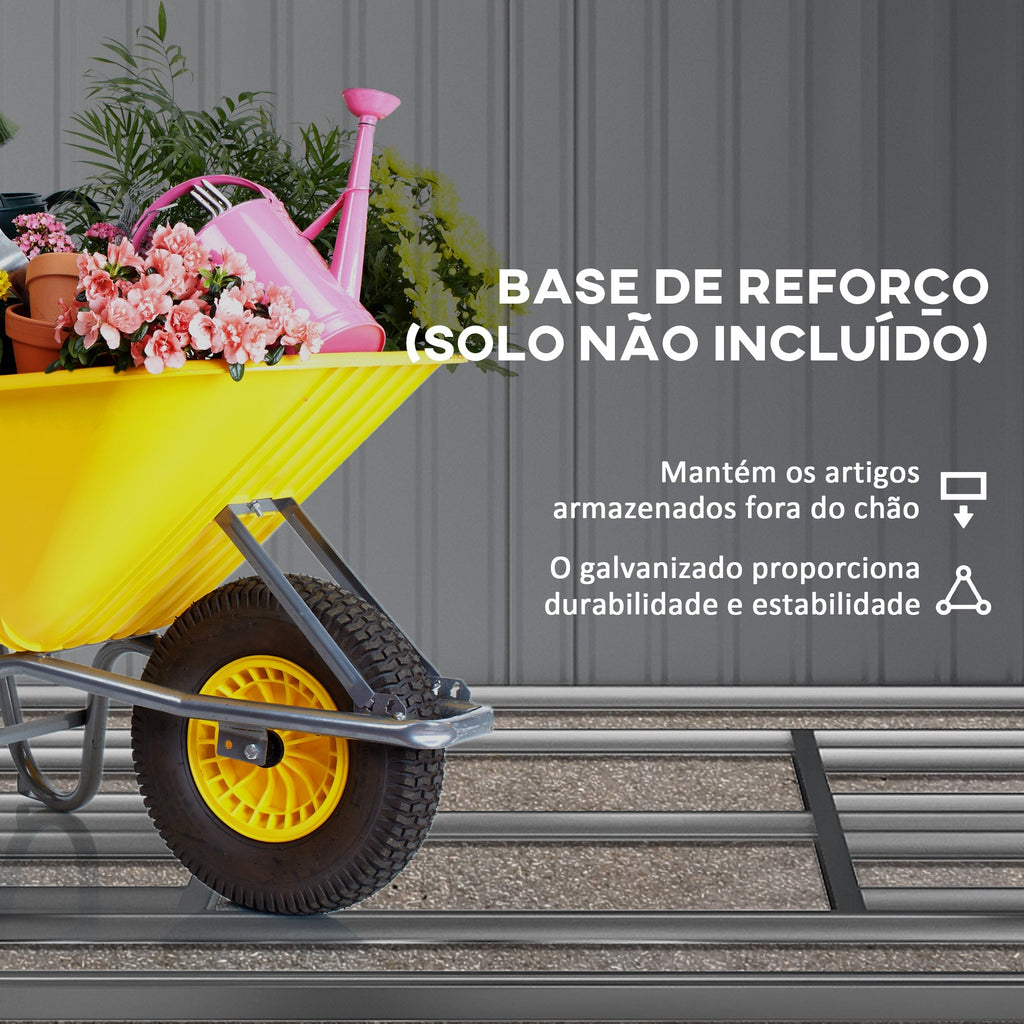 Outsunny Abrigo de Jardim 340x386x200 cm 13,1 m² Abrigo de Exterior de Aço para Armazenamento de Ferramentas com Portas de Correr e Ventilações Cinza Claro - A minha loja