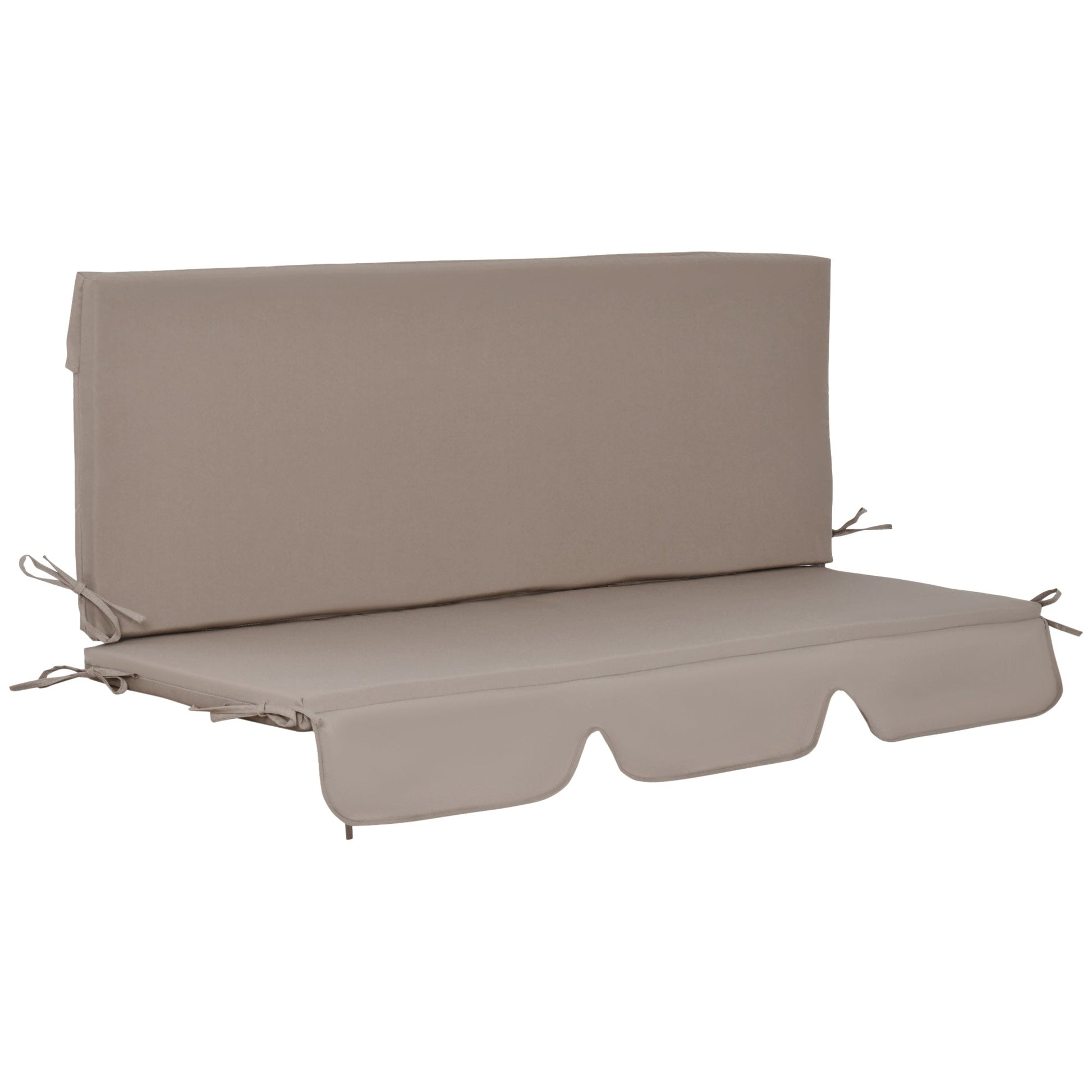 Outsunny Almofada para Baloiço de 2 Peças 130x45x5 cm Almofada para Baloiço de Assento e Encosto Acolchoado para Jardim Varanda Exterior Marrom - A minha loja