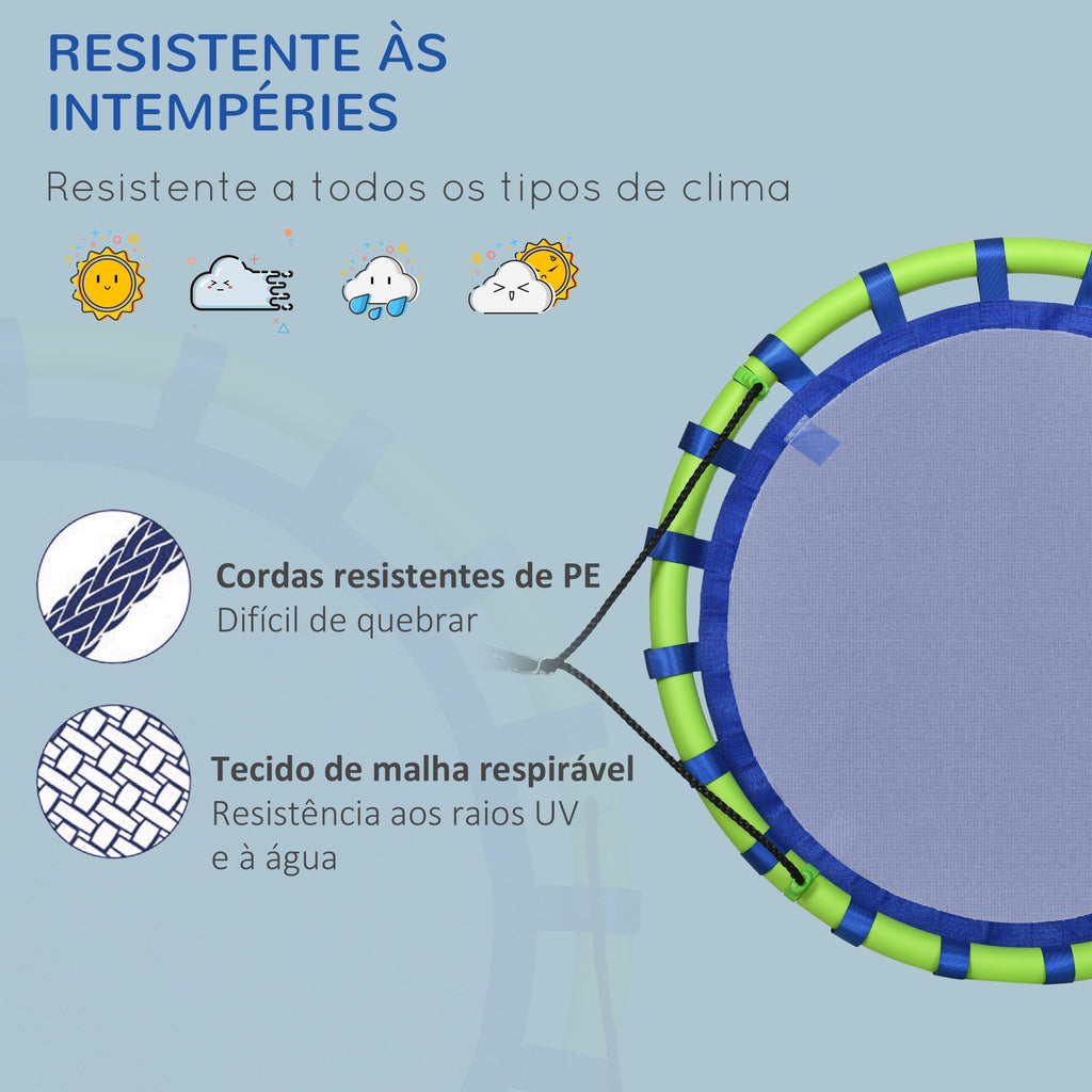 Outsunny Baloiço Infantil Ninho com Altura Ajustável Baloiço Redondo para Crianças de 3 - 8 Anos Carga Máxima 150 kg para Exterior Ø100x120 - 180 cm Azul - A minha loja
