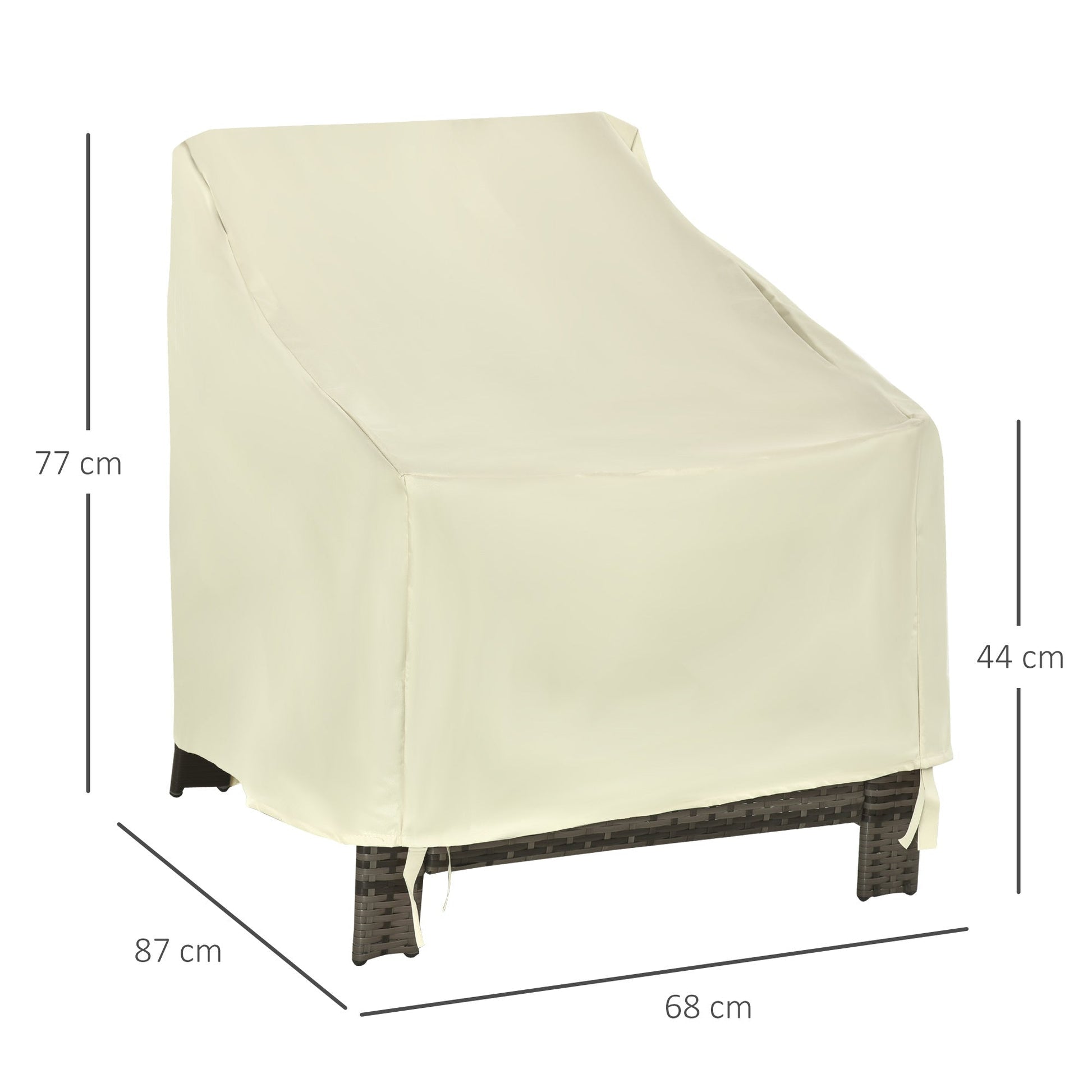 Outsunny Capa de Proteção para Cadeiras Cobertura de Móveis Proteção contra Chuva e Sol 68x87x77 cm 600D tecido Oxford - A minha loja