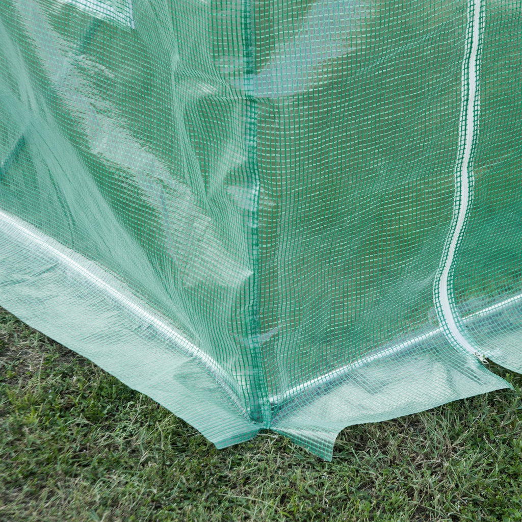 Outsunny Cobertura de Estufa com 6 Janelas e Porta para Jardim Anti - UV e Anti - envelhecimento PE 300x200x200 cm Verde - A minha loja