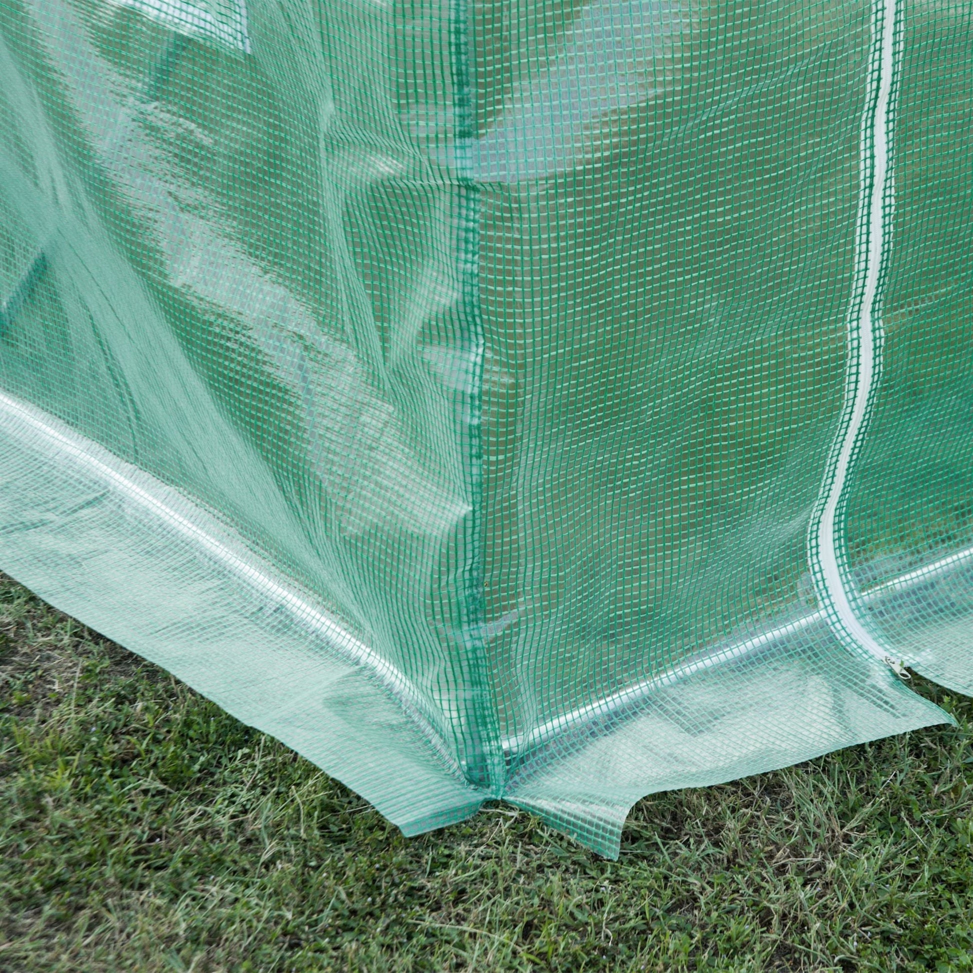 Outsunny Cobertura de Estufa com 6 Janelas e Porta para Jardim Anti - UV e Anti - envelhecimento PE 300x200x200 cm Verde - A minha loja