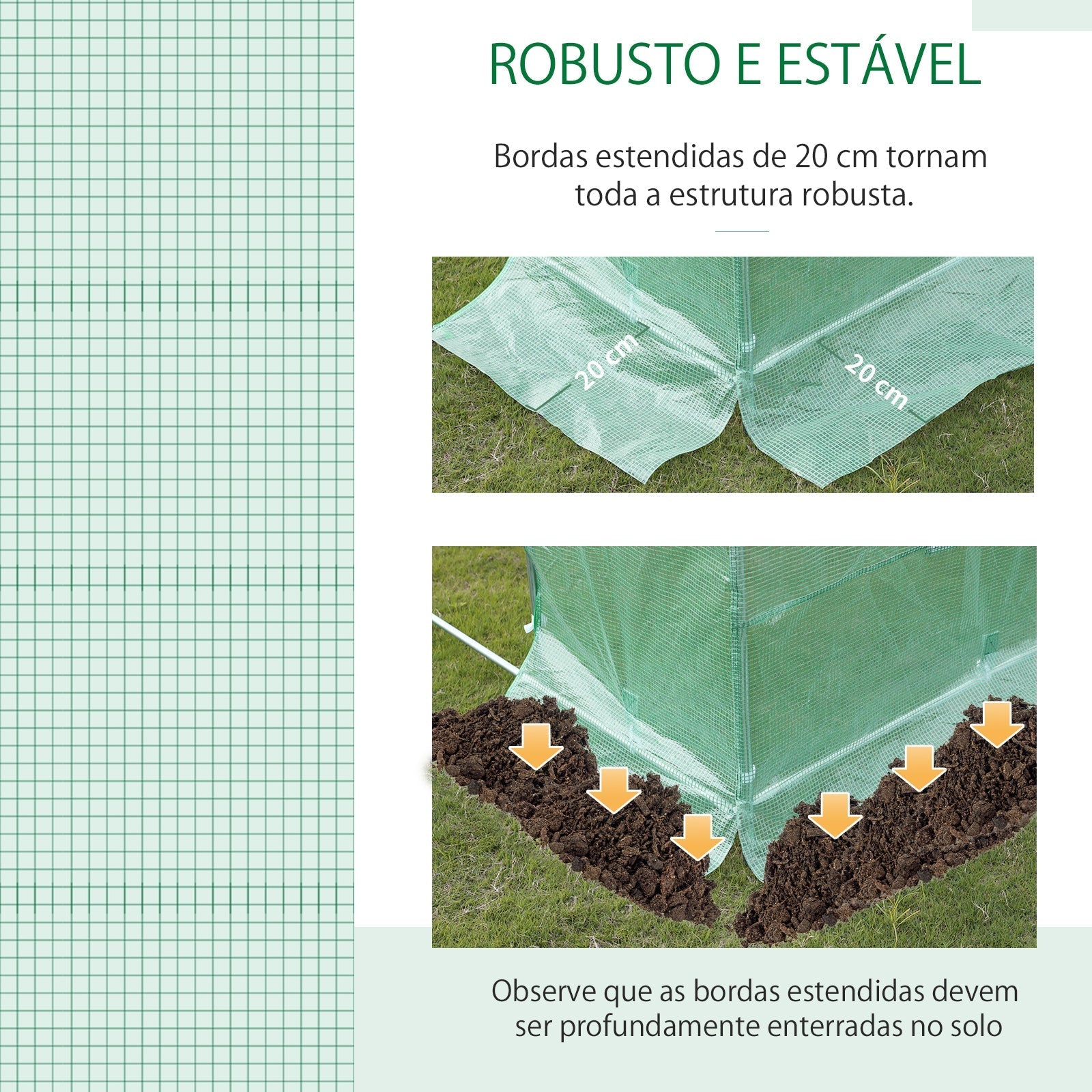Outsunny Cobertura de Estufa com 6 Janelas e Porta para Jardim Anti - UV e Anti - envelhecimento PE 300x200x200 cm Verde - A minha loja