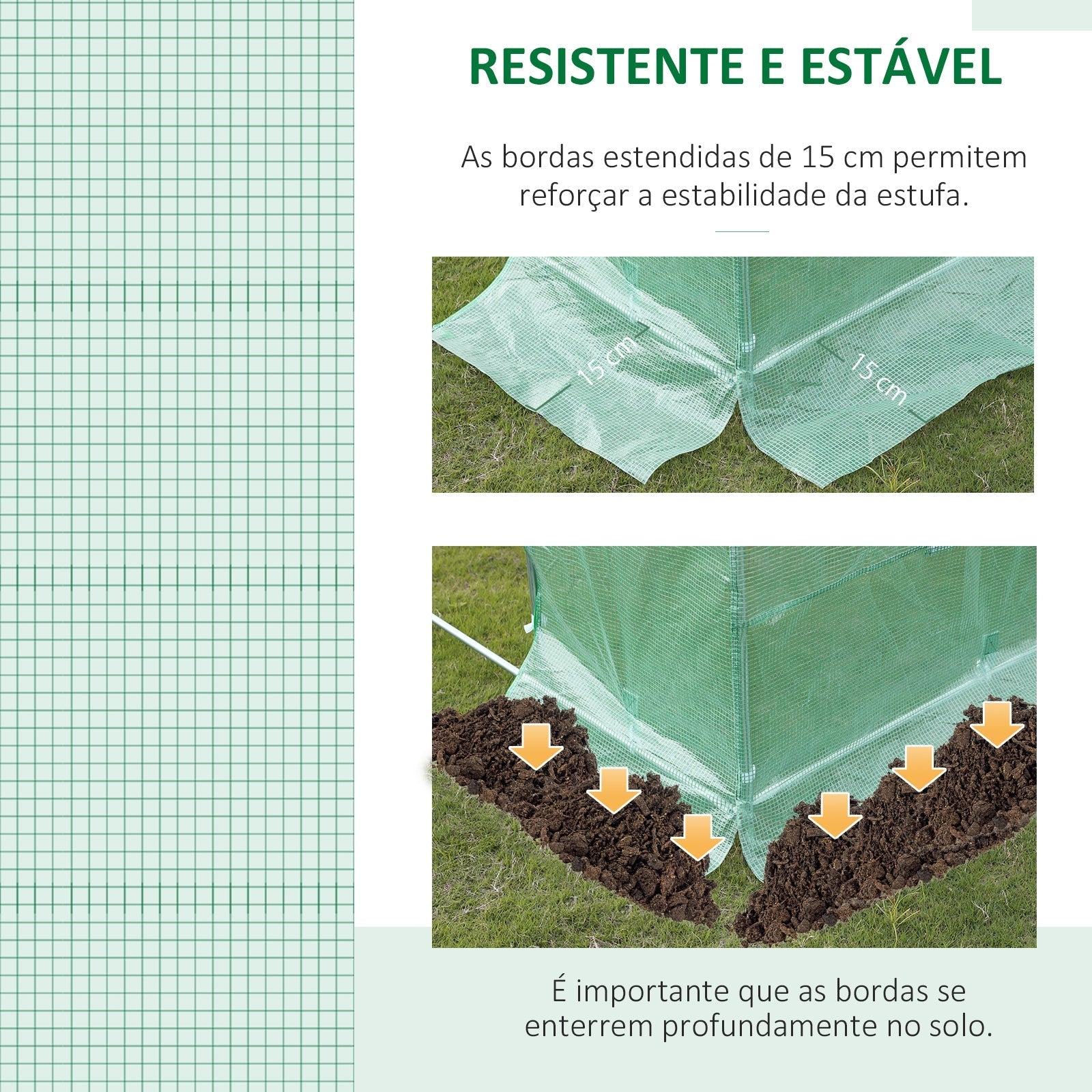 Outsunny Cobertura de Estufa de Túnel 6x3x2m Cobertura de Substituição de Estufa Polietileno com 12 Janelas e Portas Enroláveis Proteção de Plantas para Jardim Verde - A minha loja