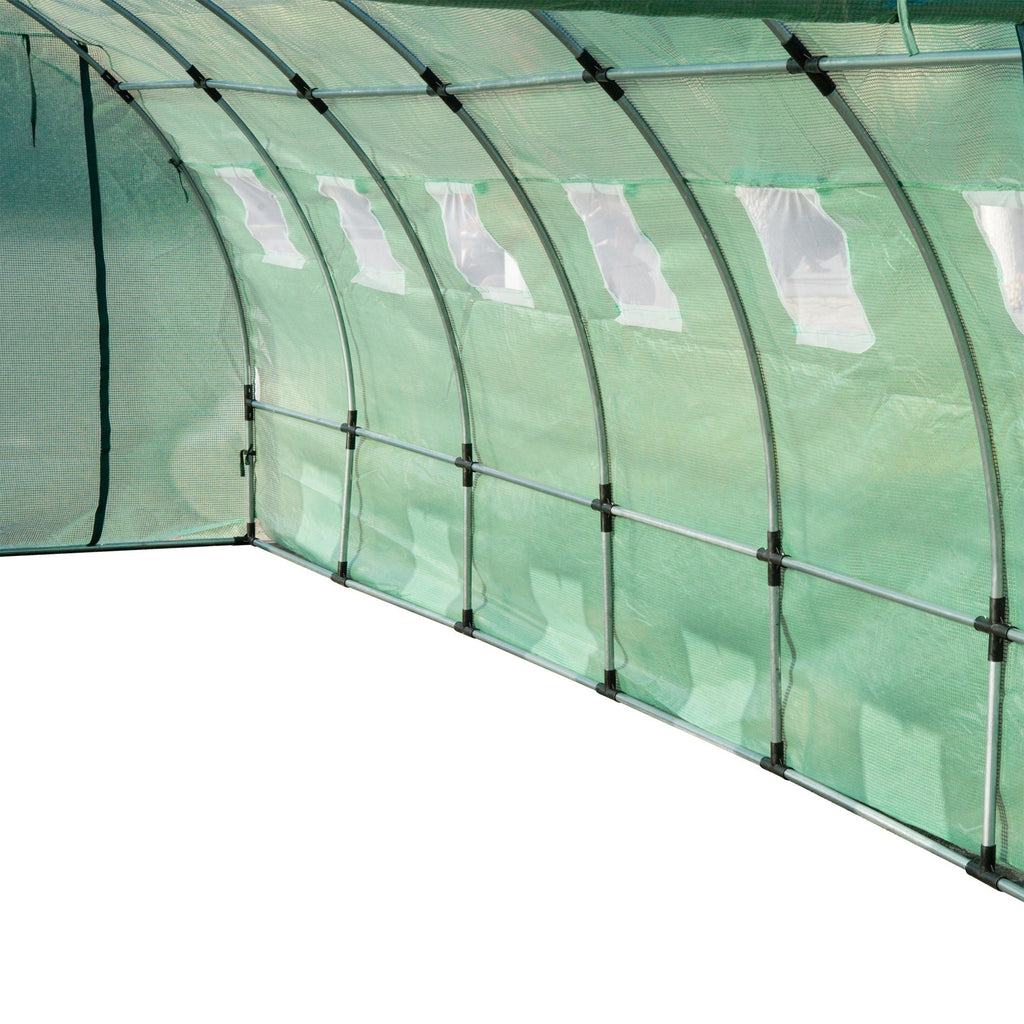Outsunny Cobertura de Estufa de Túnel 6x3x2m Cobertura de Substituição de Estufa Polietileno com 12 Janelas e Portas Enroláveis Proteção de Plantas para Jardim Verde - A minha loja