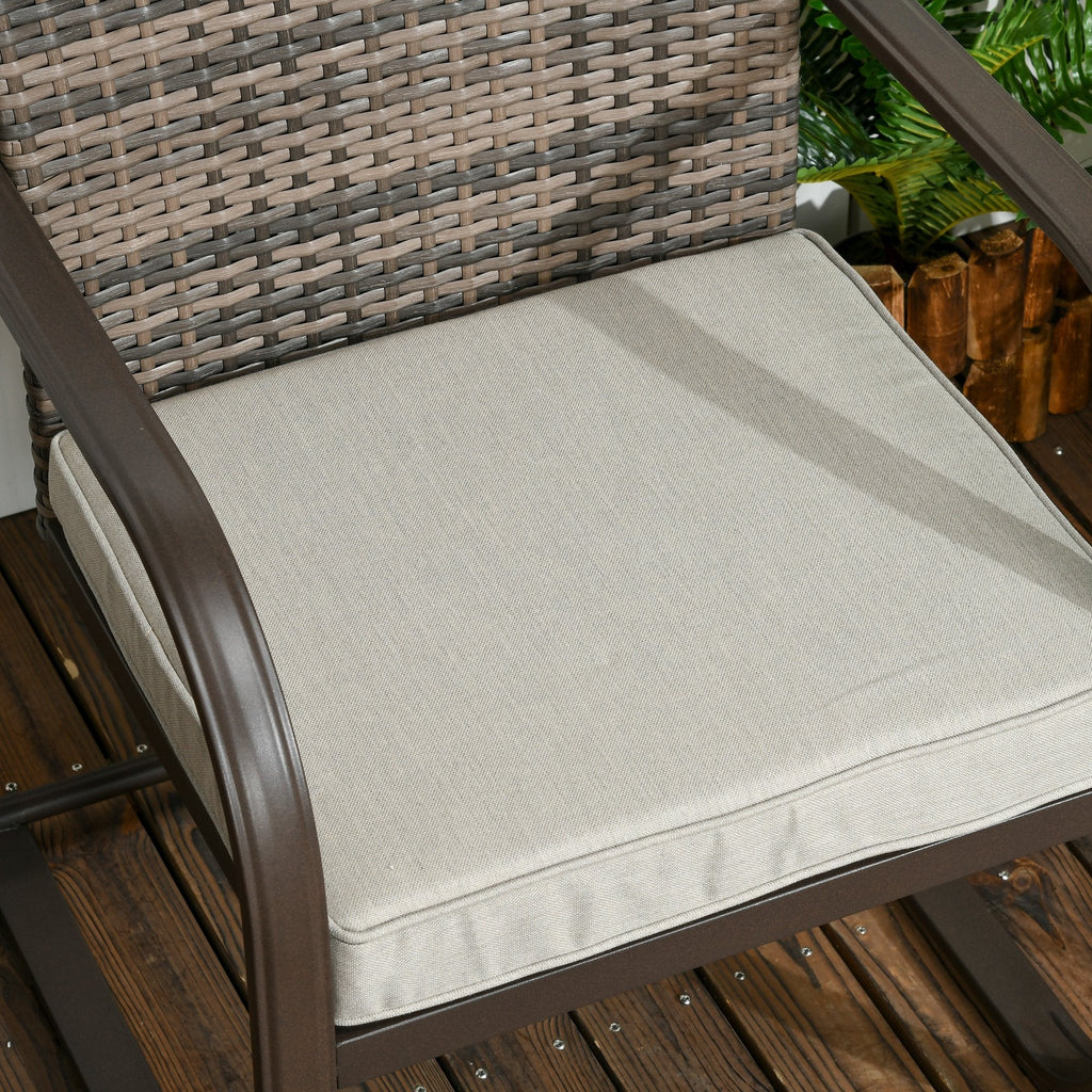 Outsunny Conjunto de Móveis de Jardim de Vime 3 Peças Móveis de Exterior Incluí 2 Poltronas Baloiço com Almofadas e Mesa Redonda para Varanda Pátio Marrom - A minha loja