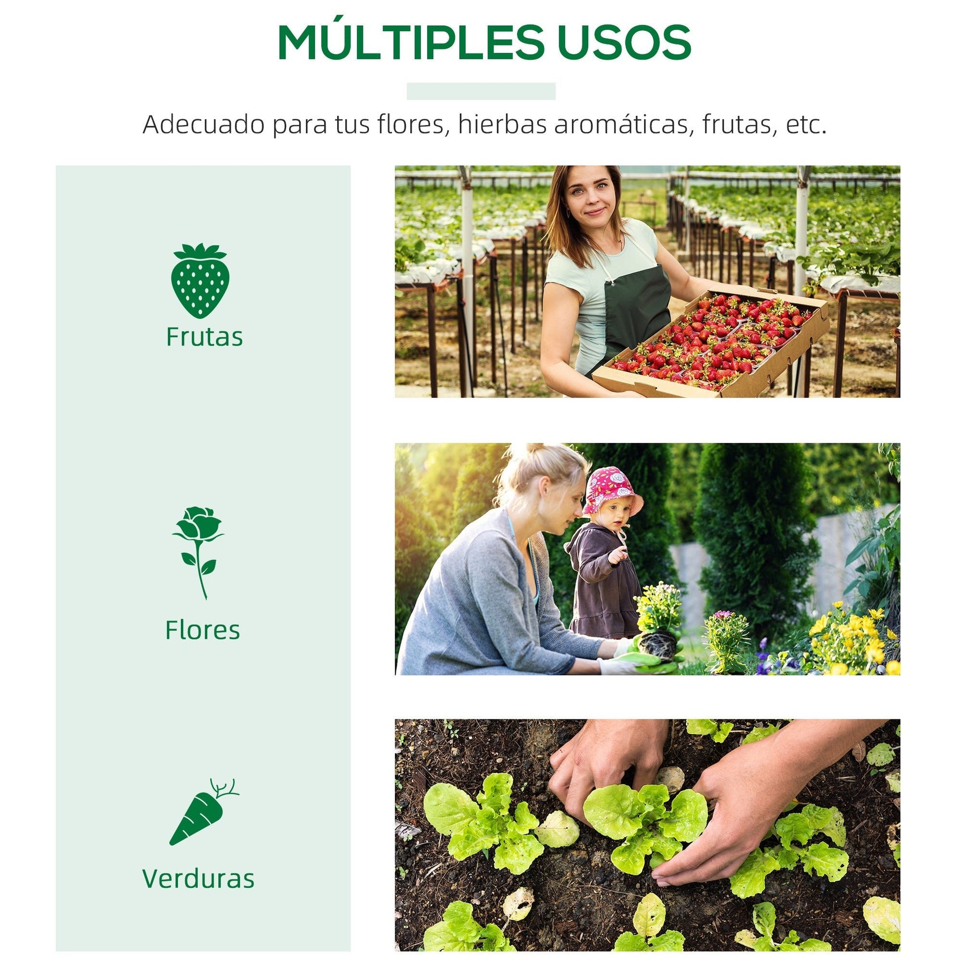 Outsunny Estufa 119x60x60cm Estufa de Jardim com 2 Janelas Enroláveis para Cultivo de Plantas Verduras Flores Branco Translúcido - A minha loja