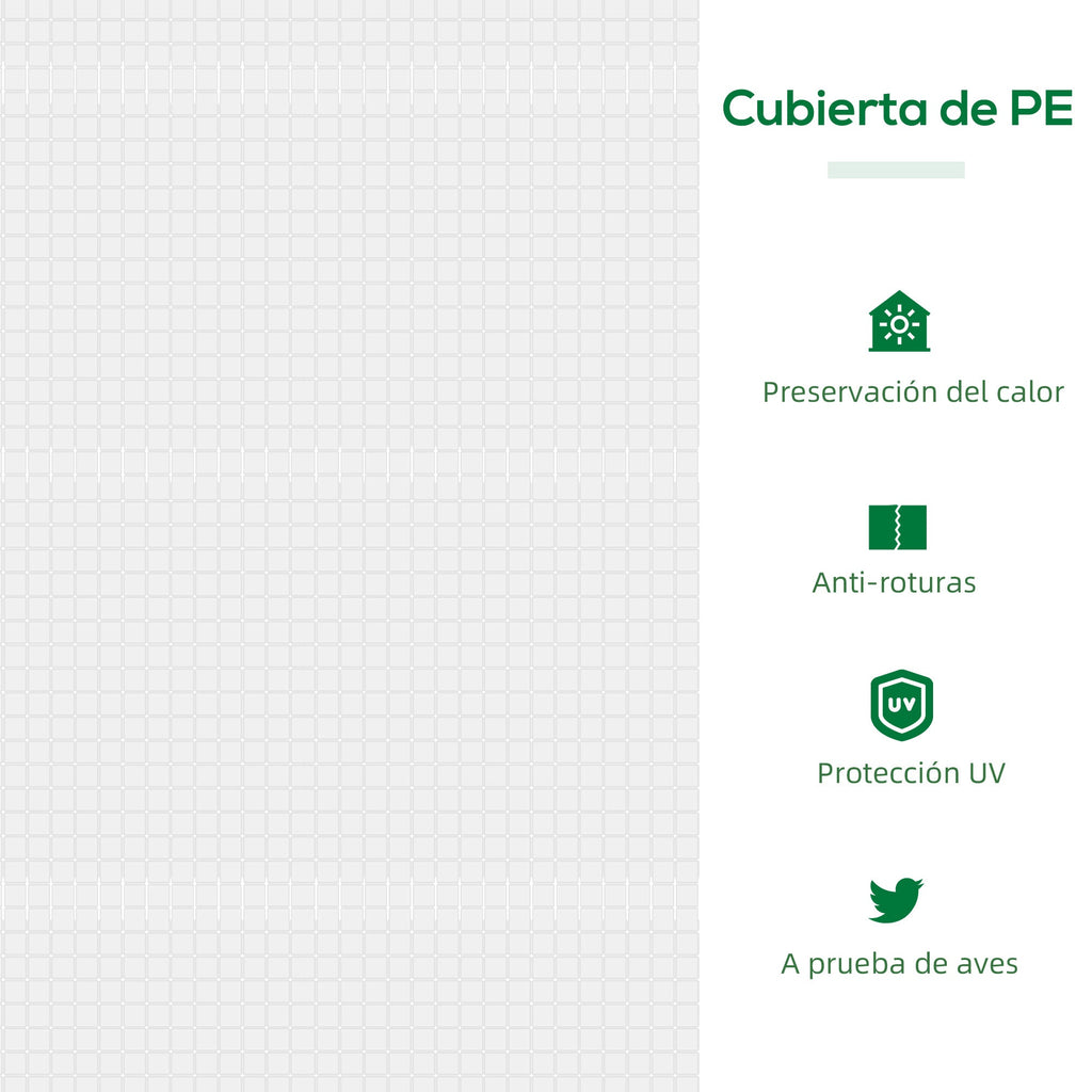 Outsunny Estufa 119x60x60cm Estufa de Jardim com 2 Janelas Enroláveis para Cultivo de Plantas Verduras Flores Branco Translúcido - A minha loja