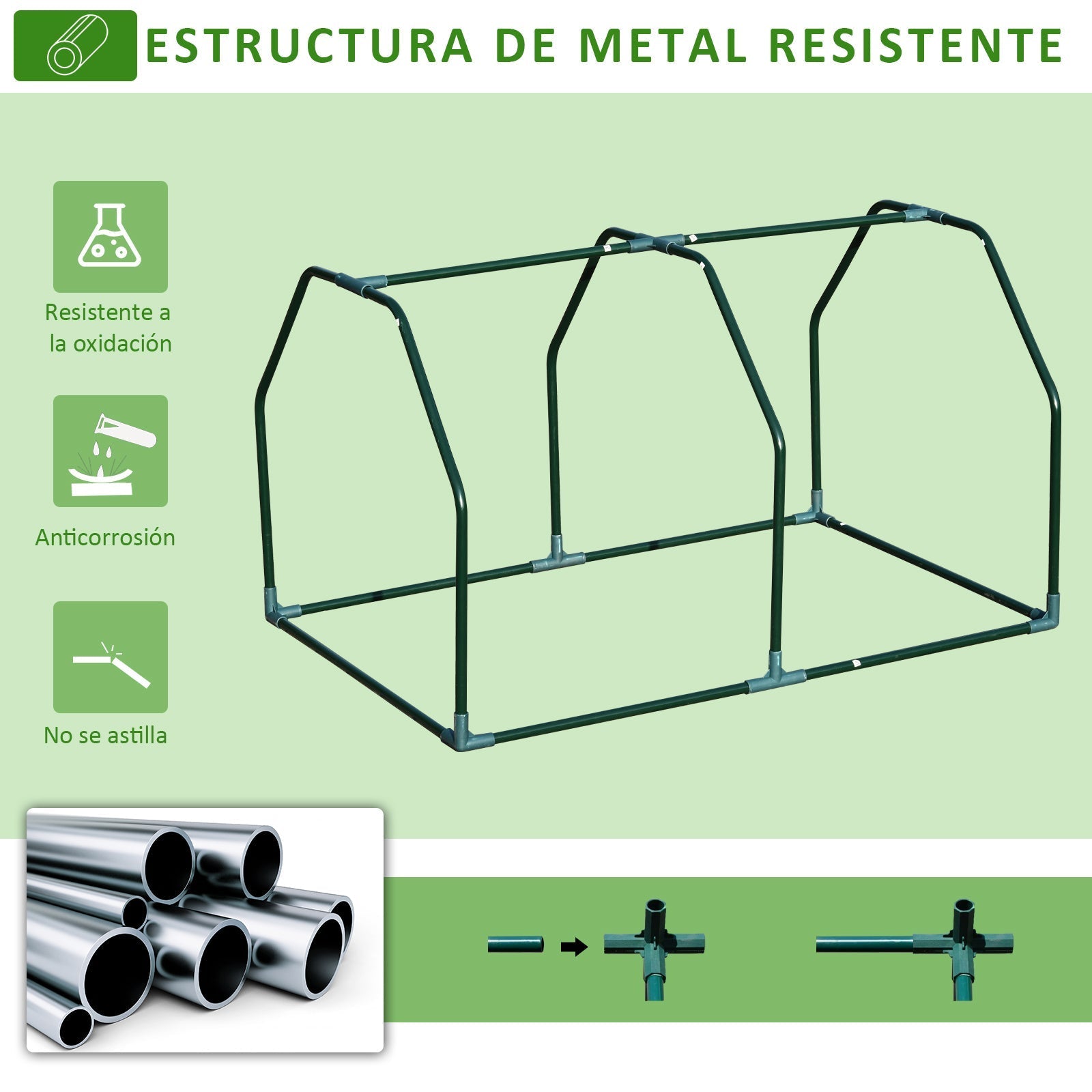 Outsunny Estufa de Jardim Terraço 100x70x60cm Estufa Pequena com Zíper pra Cultivos de Plantas Flores Estrutura de Aço Cobertura PE Branco - A minha loja