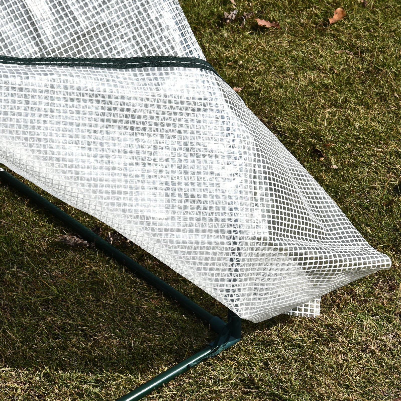 Outsunny Estufa de Jardim Terraço 100x70x60cm Estufa Pequena com Zíper pra Cultivos de Plantas Flores Estrutura de Aço Cobertura PE Branco - A minha loja