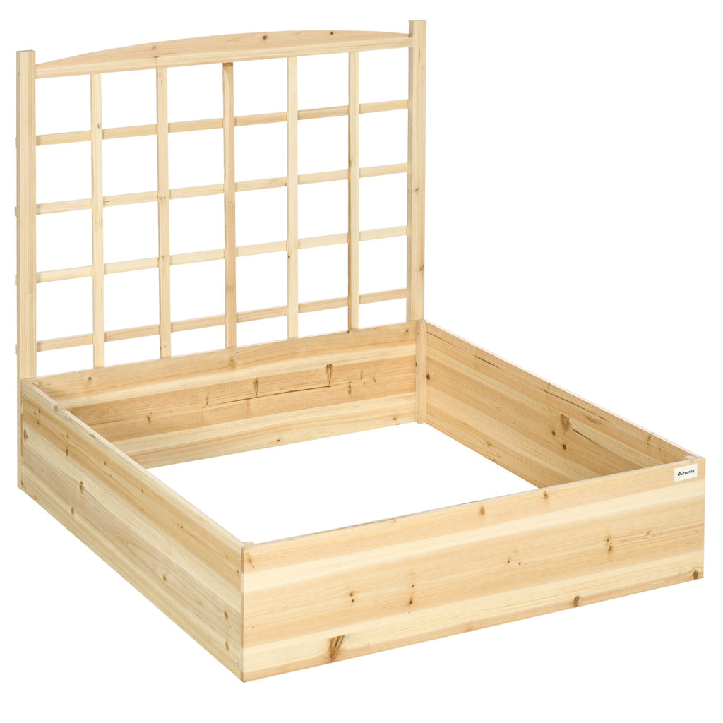 Outsunny Floreira de Madeira com Treliça Floreira de Jardim Horta Vertical para Cultivos de Verduras Flores Plantas 110x116x120 cm Madeira - A minha loja