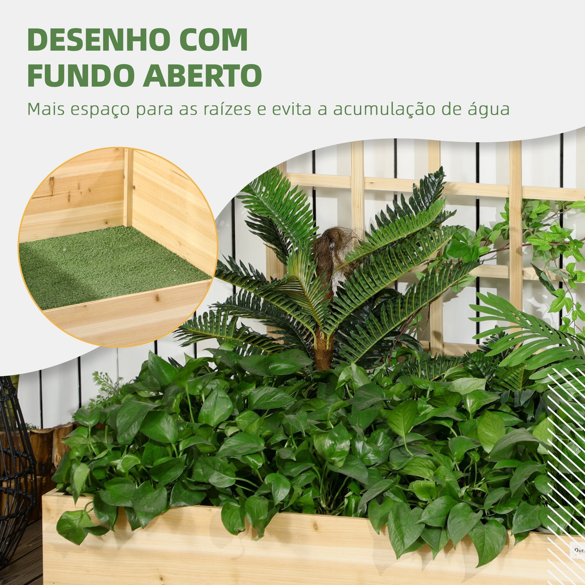 Outsunny Floreira de Madeira com Treliça Floreira de Jardim Horta Vertical para Cultivos de Verduras Flores Plantas 110x116x120 cm Madeira - A minha loja