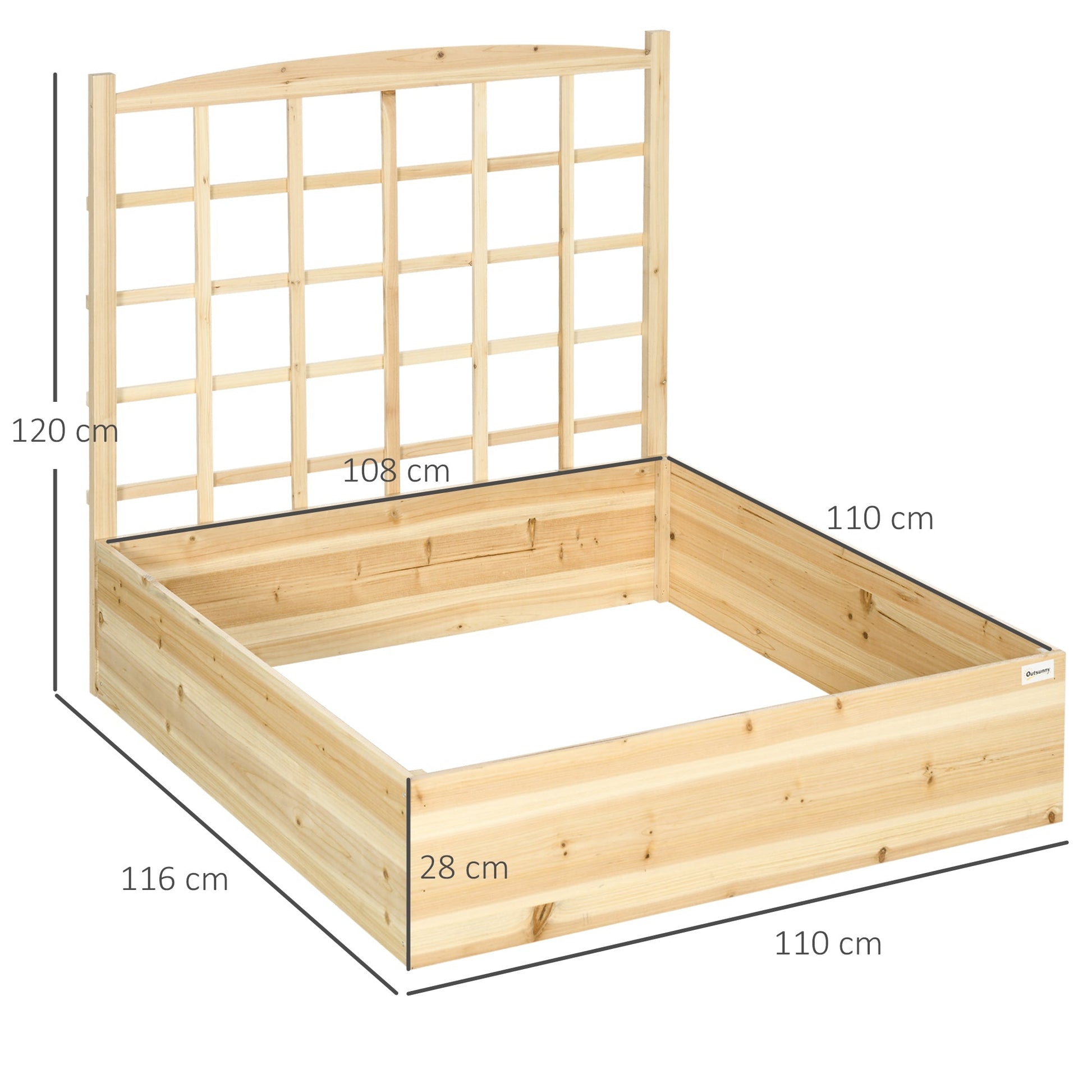 Outsunny Floreira de Madeira com Treliça Floreira de Jardim Horta Vertical para Cultivos de Verduras Flores Plantas 110x116x120 cm Madeira - A minha loja