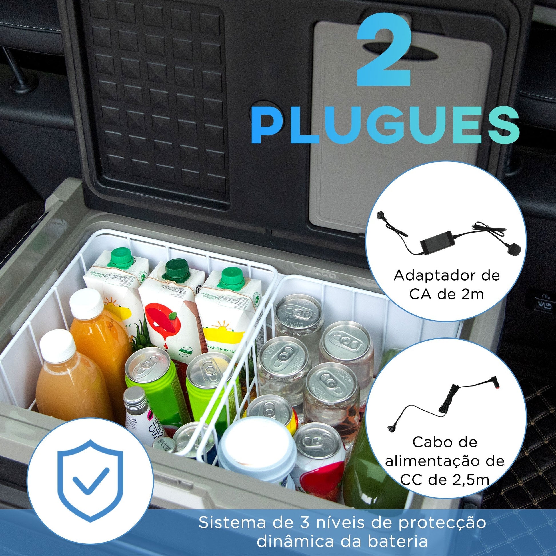 Outsunny Geleira de Compressor Portátil 60L Geleira de Carro CC 12V/24V até - 20℃ com Ecrã LED Tátil Alça Retrátil e Rodas 71,1x46x57,1 cm Preto - A minha loja