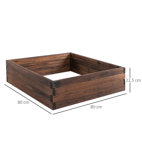 Horta Vertical Floreira de Madeira Maciça de Abeto de Jardim para Cultivo de Plantas Flores Ervas 80x80x22,5cm Marrom