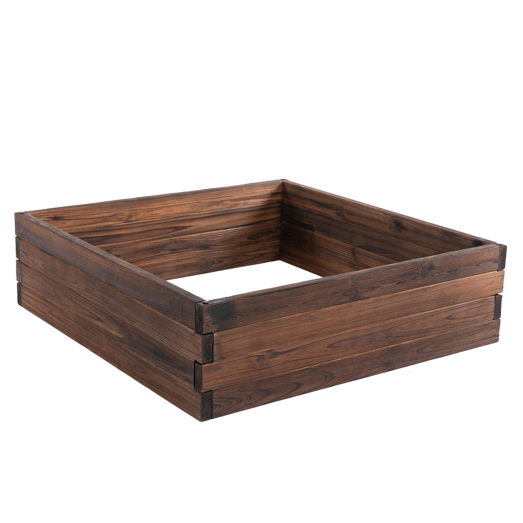 Outsunny Horta Vertical Floreira de Madeira Maciça de Abeto de Jardim para Cultivo de Plantas Flores Ervas 80x80x22,5cm Marrom - A minha loja