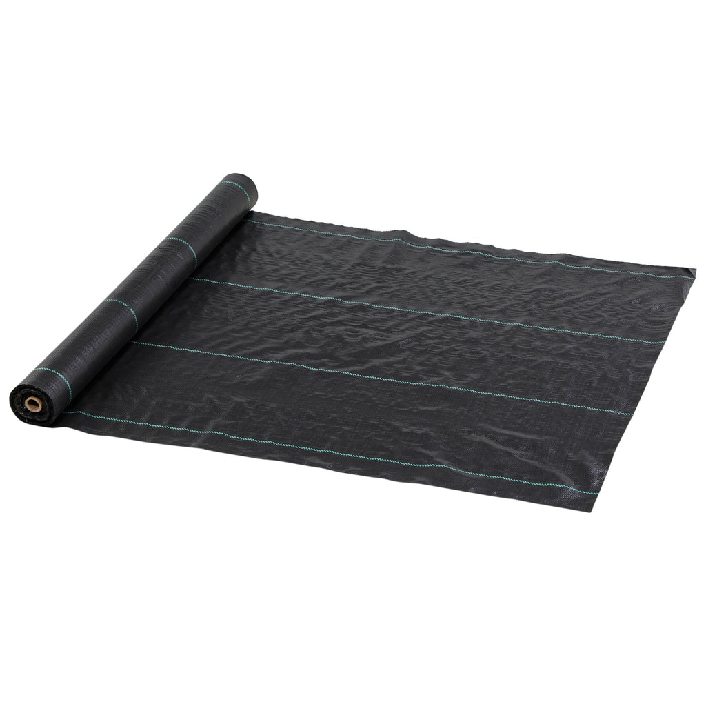 Outsunny Rolo de Malha Anti - Ervas 1x100 m Malha Geotêxtil 60 g/m² para Controlo de Ervas Daninhas de Jardim Malha Anti - Ervas Preta - A minha loja