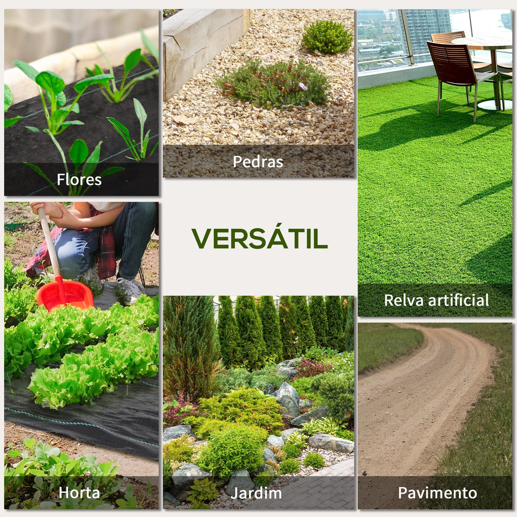 Outsunny Rolo de Malha Anti - Ervas 1x100 m Malha Geotêxtil 60 g/m² para Controlo de Ervas Daninhas de Jardim Malha Anti - Ervas Preta - A minha loja