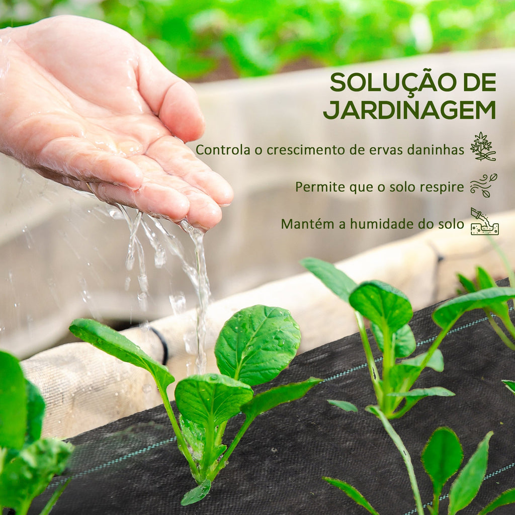 Outsunny Rolo de Malha Anti - Ervas 1x100 m Malha Geotêxtil 60 g/m² para Controlo de Ervas Daninhas de Jardim Malha Anti - Ervas Preta - A minha loja