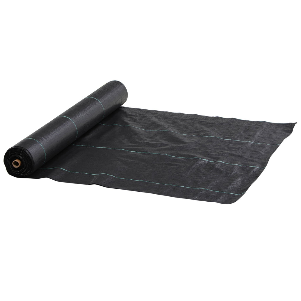 Outsunny Rolo de Malha Anti - Ervas 2x100 m Malha Geotêxtil 60 g/m² para Controlo de Ervas Daninhas de Jardim Malha Anti - Ervas Preta - A minha loja