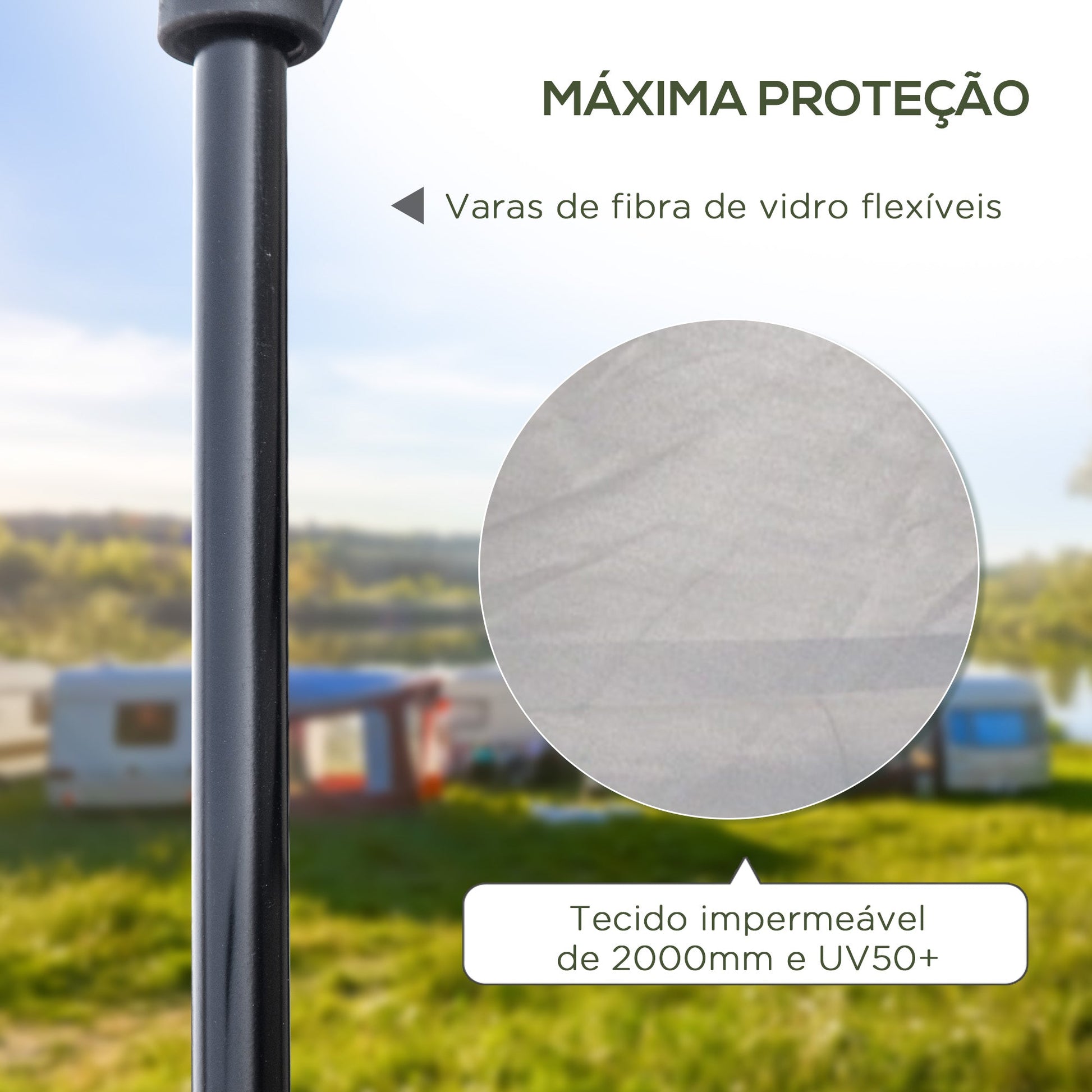 Outsunny Tenda de Campismo para 2 - 3 Pessoas Tenda de Campismo Impermeável PU2000 mm Proteção UV50+ com Bolsa de Transporte 210x210x150 cm Prata - A minha loja