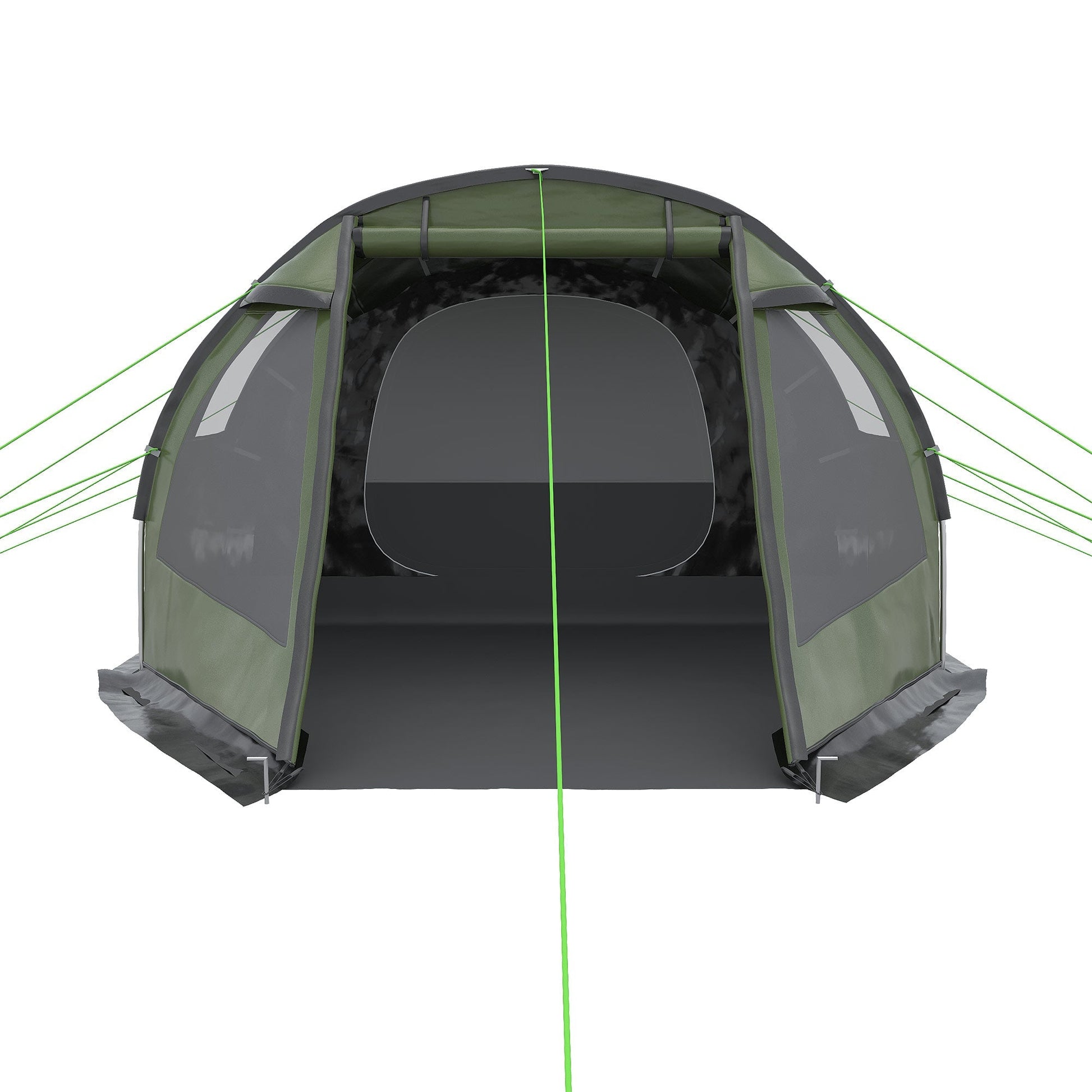 Outsunny Tenda de Campismo para 3 - 4 Pessoas Impermeável PU2000 mm com Proteção UV30+ Janelas e Bolsa de Transporte 475x264x172 cm Verde - A minha loja