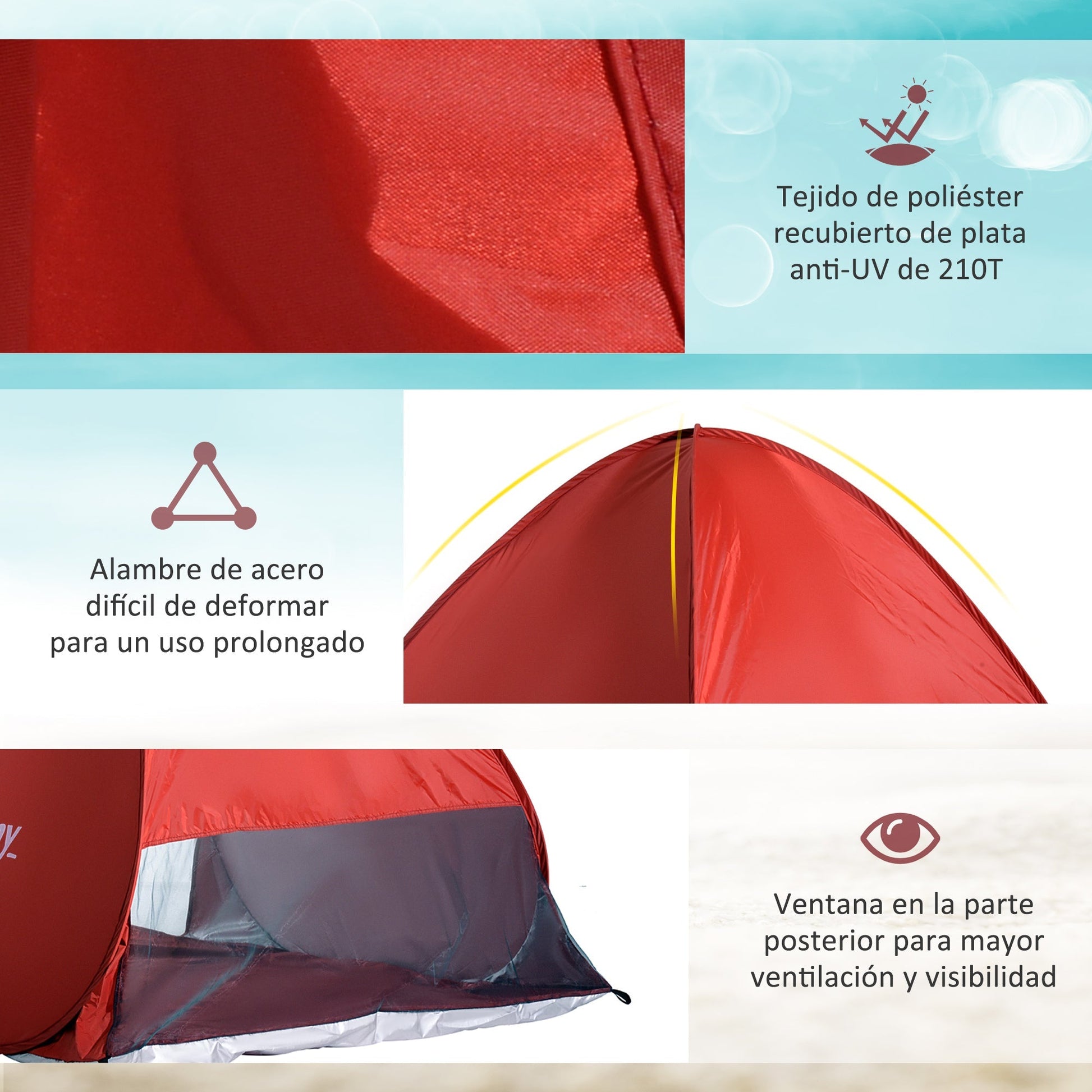 Outsunny Tenda Pop - up Instantâneo e Portátil com Janelas Protetoras para Piquenique, Praia e Camping com Proteção UV - A minha loja
