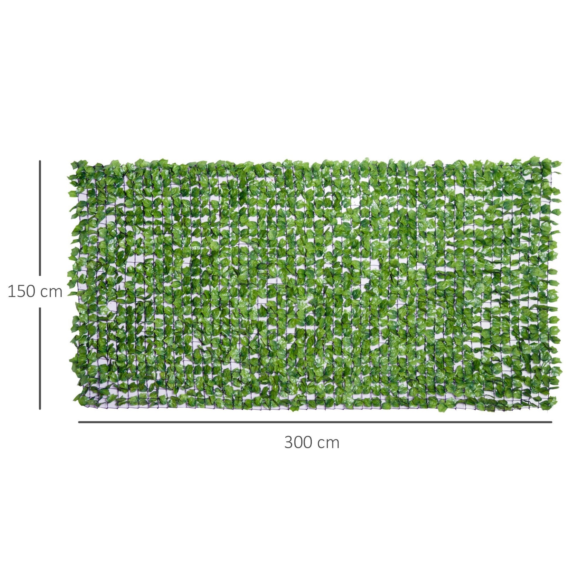 Outsunny Vedação Artificial em Rolo 3x1,5m Vedação de Privacidade para Balcão Jardim Exterior Planta Decorativa de Parede PE Verde - A minha loja