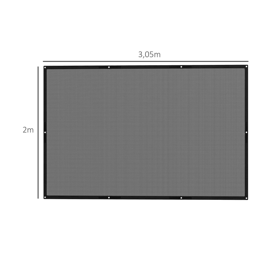 Outsunny Vela de Sombra Retangular 3x2 m Toldo Vela para Jardim Proteção Solar 65% Transpirável e Anticongelante para Pátio Terraço Varanda Preto - A minha loja