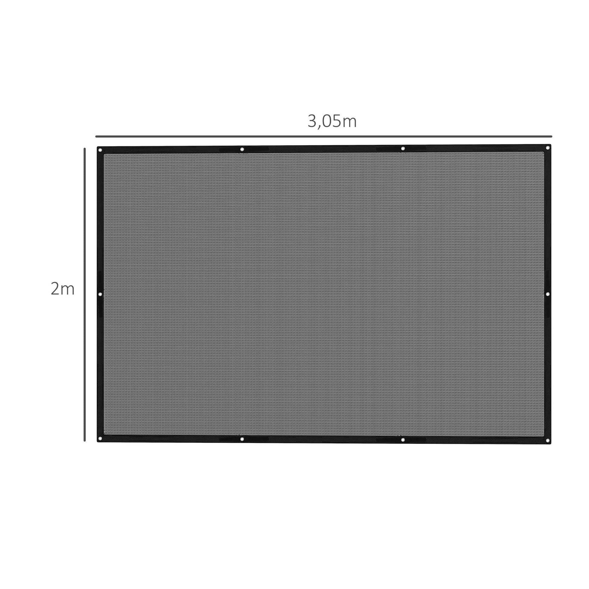 Outsunny Vela de Sombra Retangular 3x2 m Toldo Vela para Jardim Proteção Solar 65% Transpirável e Anticongelante para Pátio Terraço Varanda Preto - A minha loja