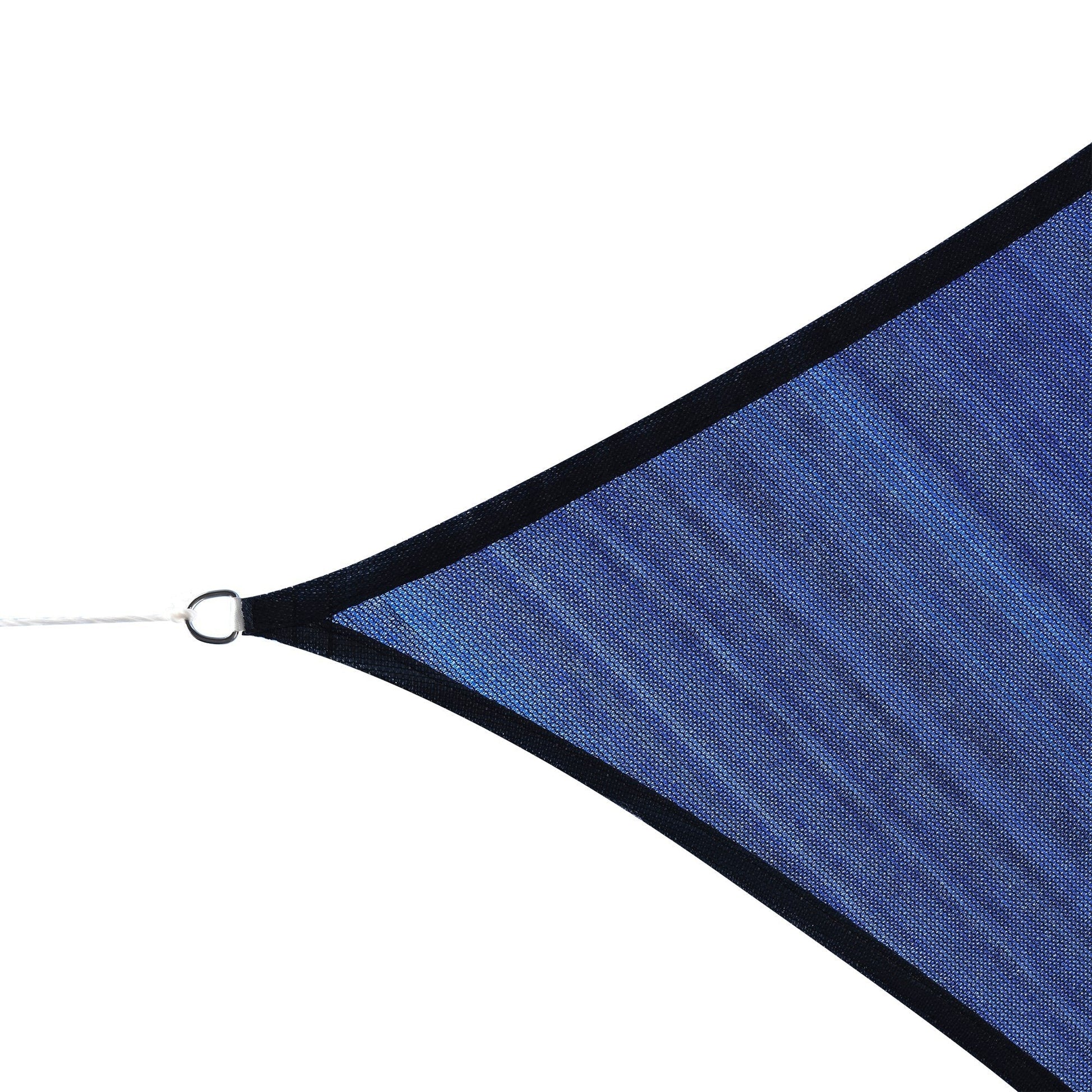 Outsunny Vela de Sombra Retangular 4x6 m Toldo Vela de HDPE com Proteção UV Aneis em Forma de D e Cordas para Jardim Pátio Piscina Azul - A minha loja