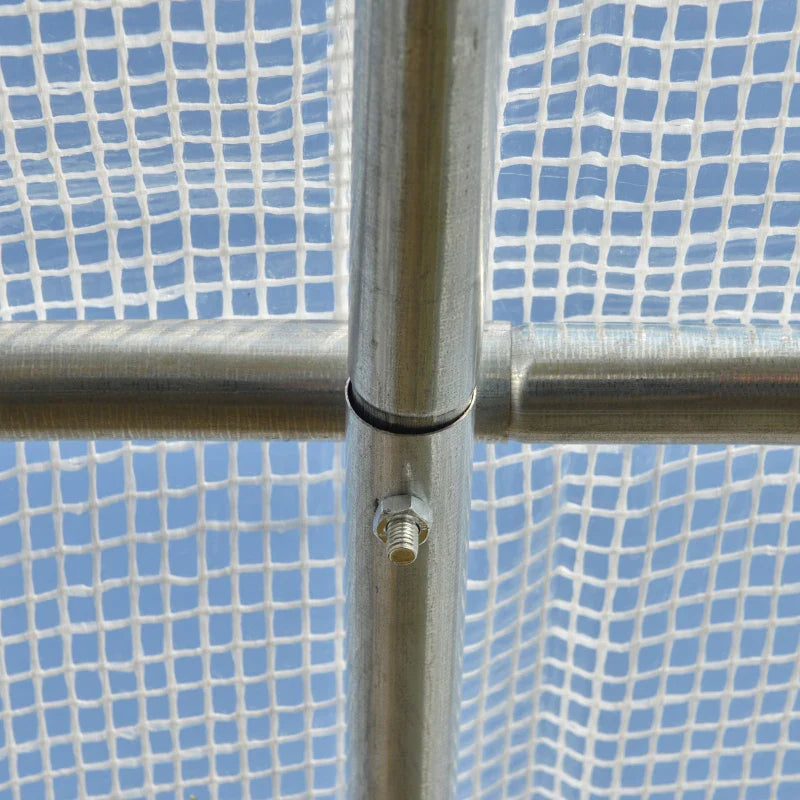 Estufa Tipo Túnel de Jardim 4x3x2m com Porta Enrolável 8 Janelas Cobertura de PE 140g/m² e Metal Galvanizado para Cultivos de Plantas Verduras Branco