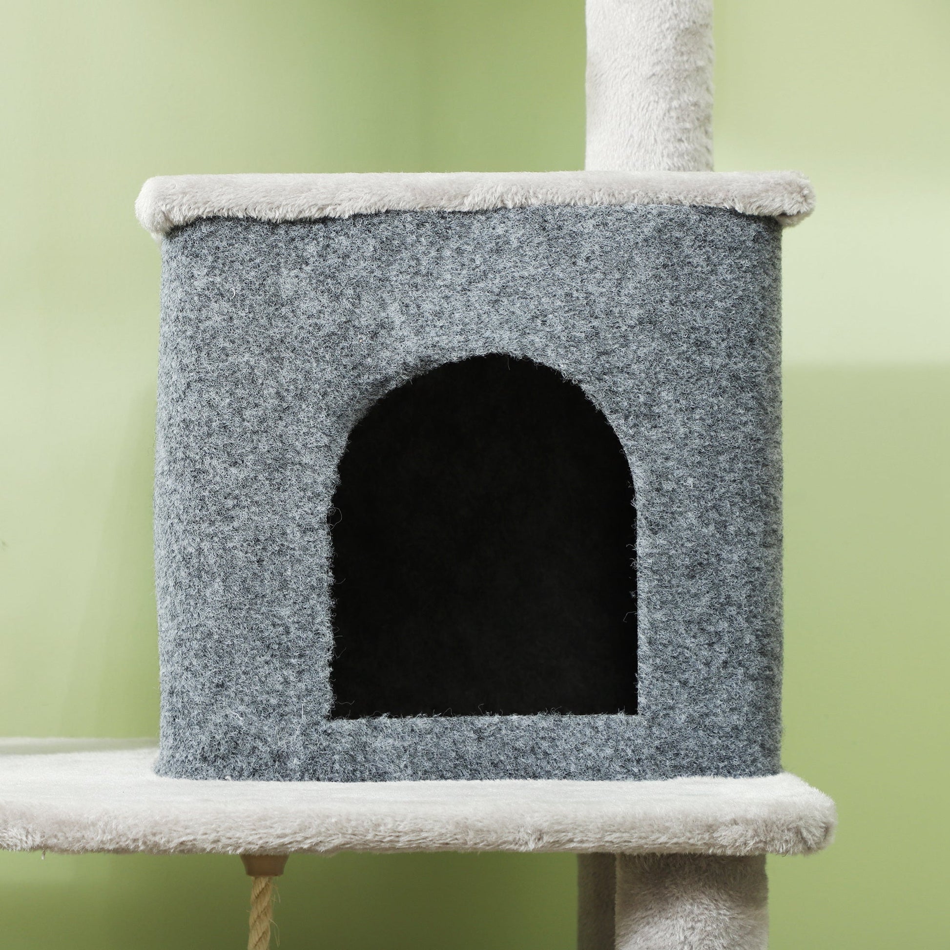 PawHut Arranhador para Gatos Grande Altura 132 cm Arranhador para Gatos com Plataformas Postes com Escova Bolas Suspensas e Almofadas para Arranhar Cinza - A minha loja