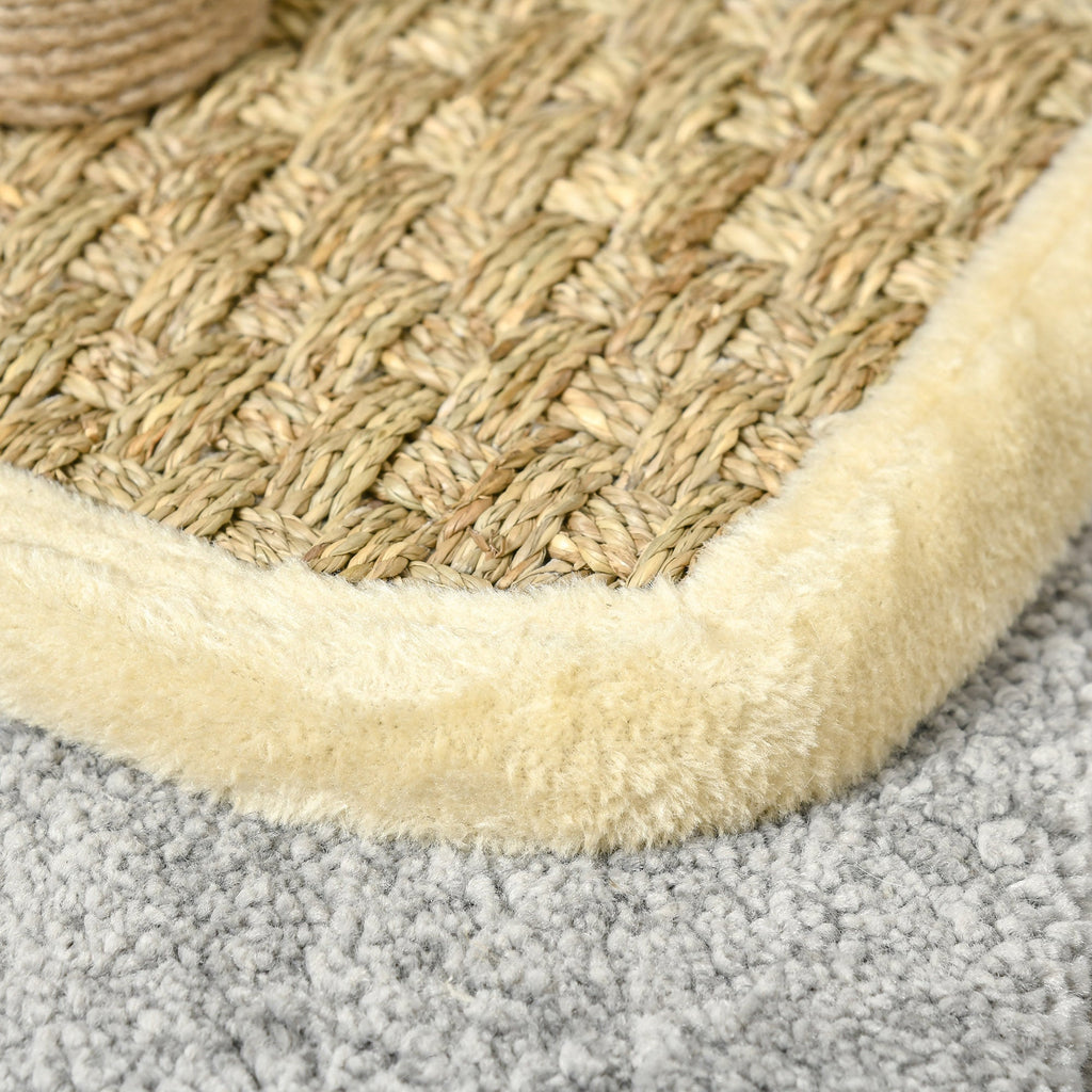 PawHut Árvore Arranhador para Gatos com Túnel Superior Poste Arranhador de Juta Natural Almofada Removível e Brinquedo Suspenso 40x30x56cm Bege - A minha loja