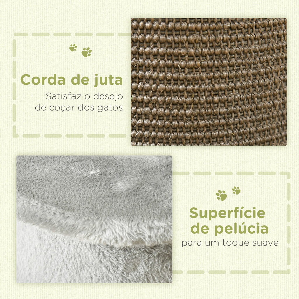 PawHut Poste de Arranhar para Gatos 58 cm Arranhador para Gatos com Poste de Sisal e Bolas Suspensas 34x25,5x58 cm Cinza - A minha loja